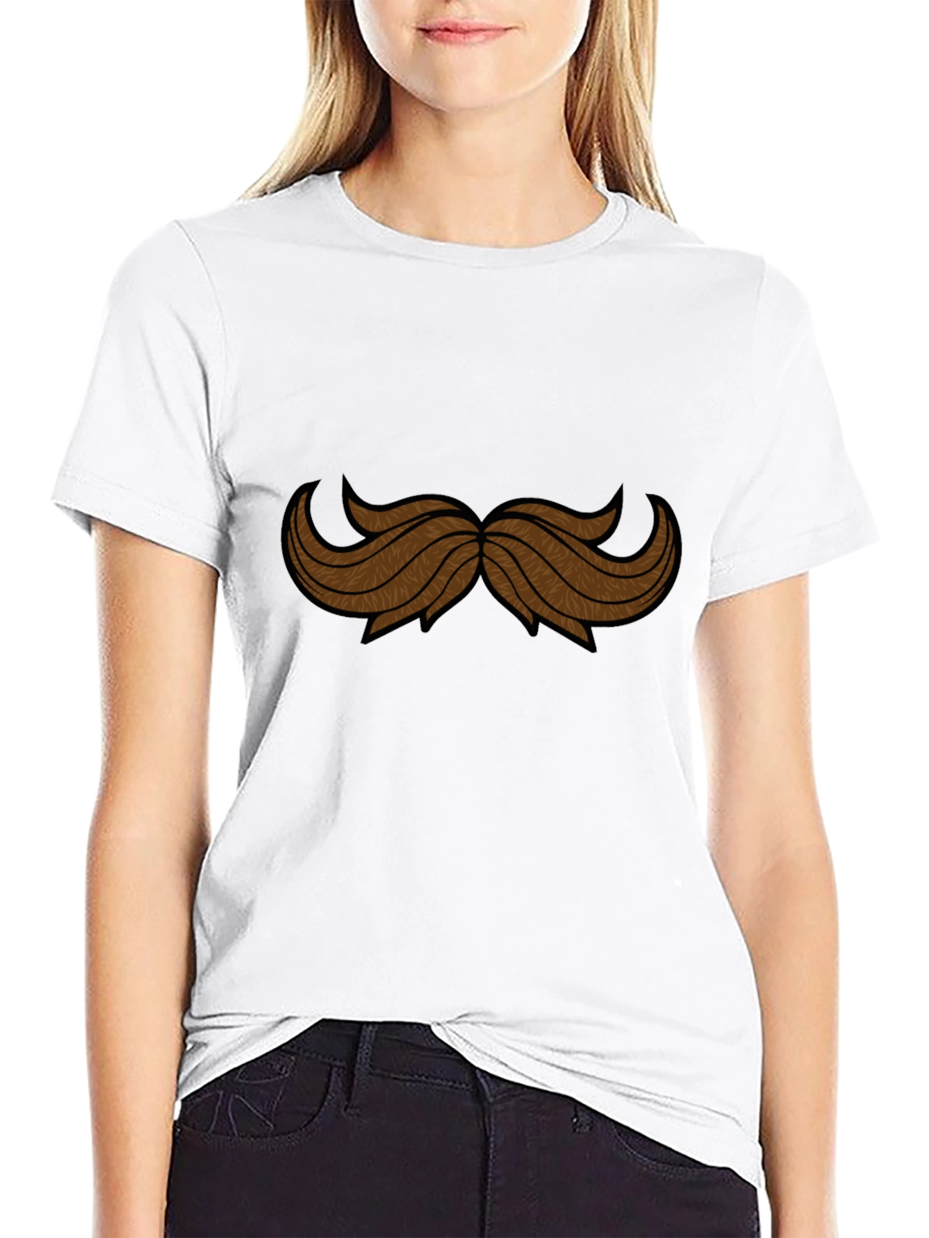 Mustache Graphic Black Tee Shirt