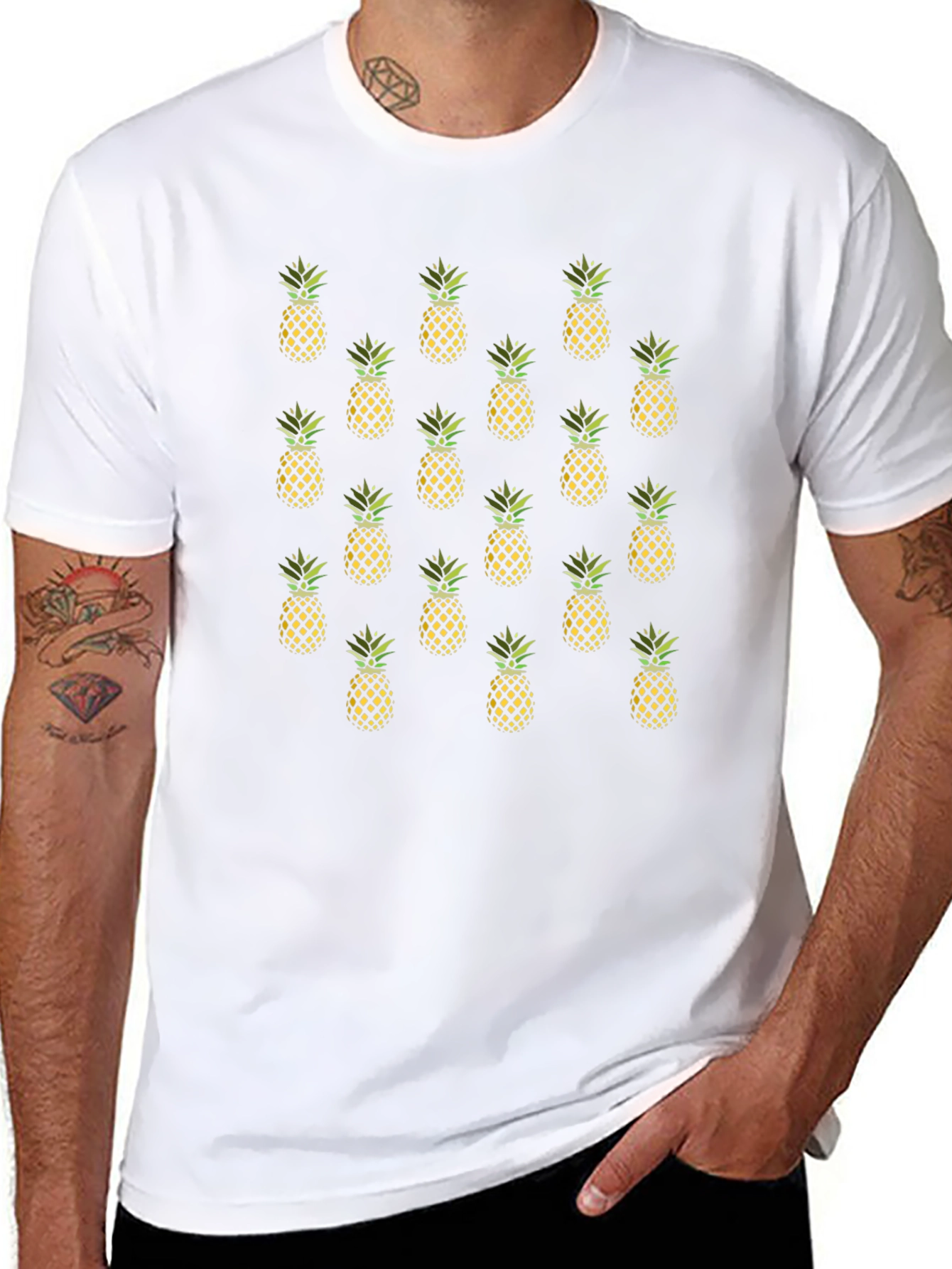 Pineapple Print Tee - Tropical Vibe