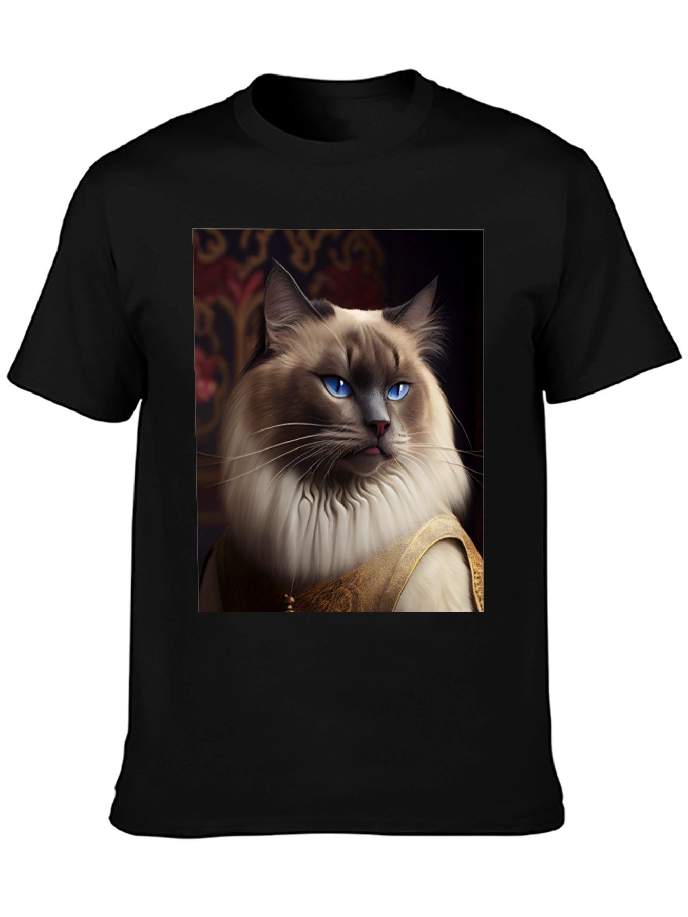 Regal Cat Graphic Tee - Unique Animal Design