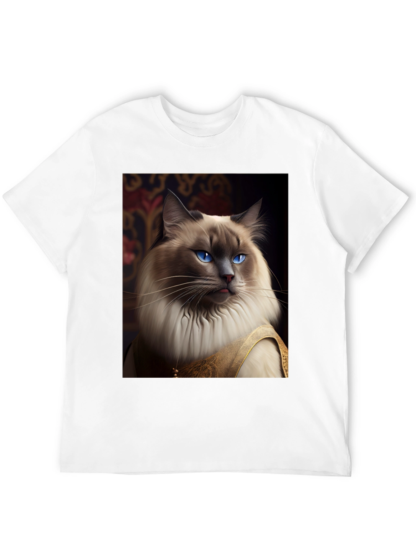 Regal Cat Graphic Tee - Unique Animal Design