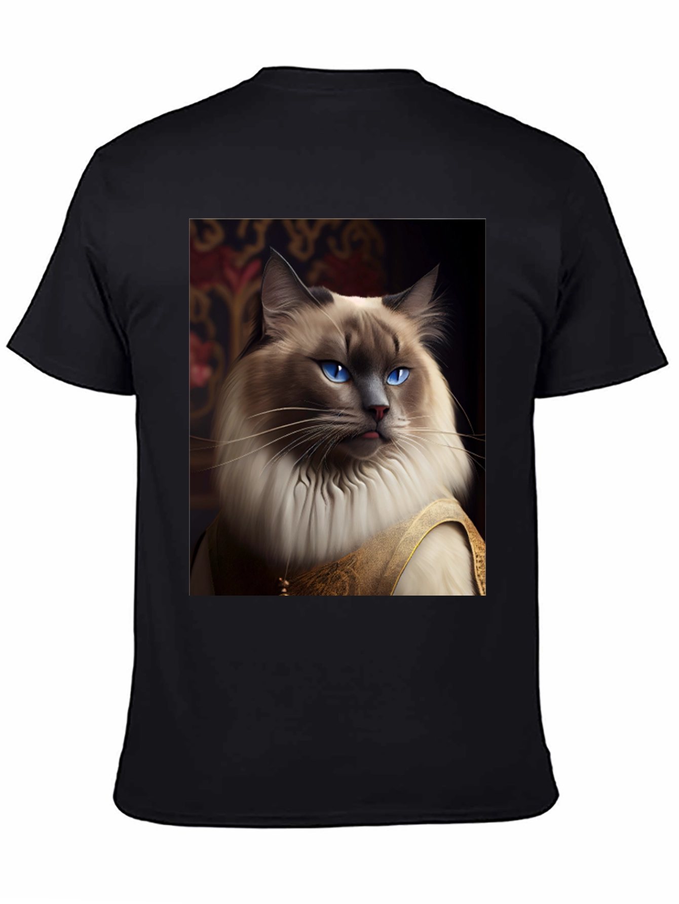 Regal Cat Graphic Tee - Unique Animal Design