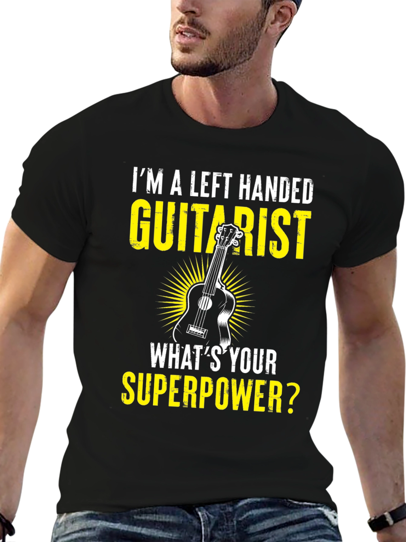 Left Handed Guitarist Superpower T-Shirt