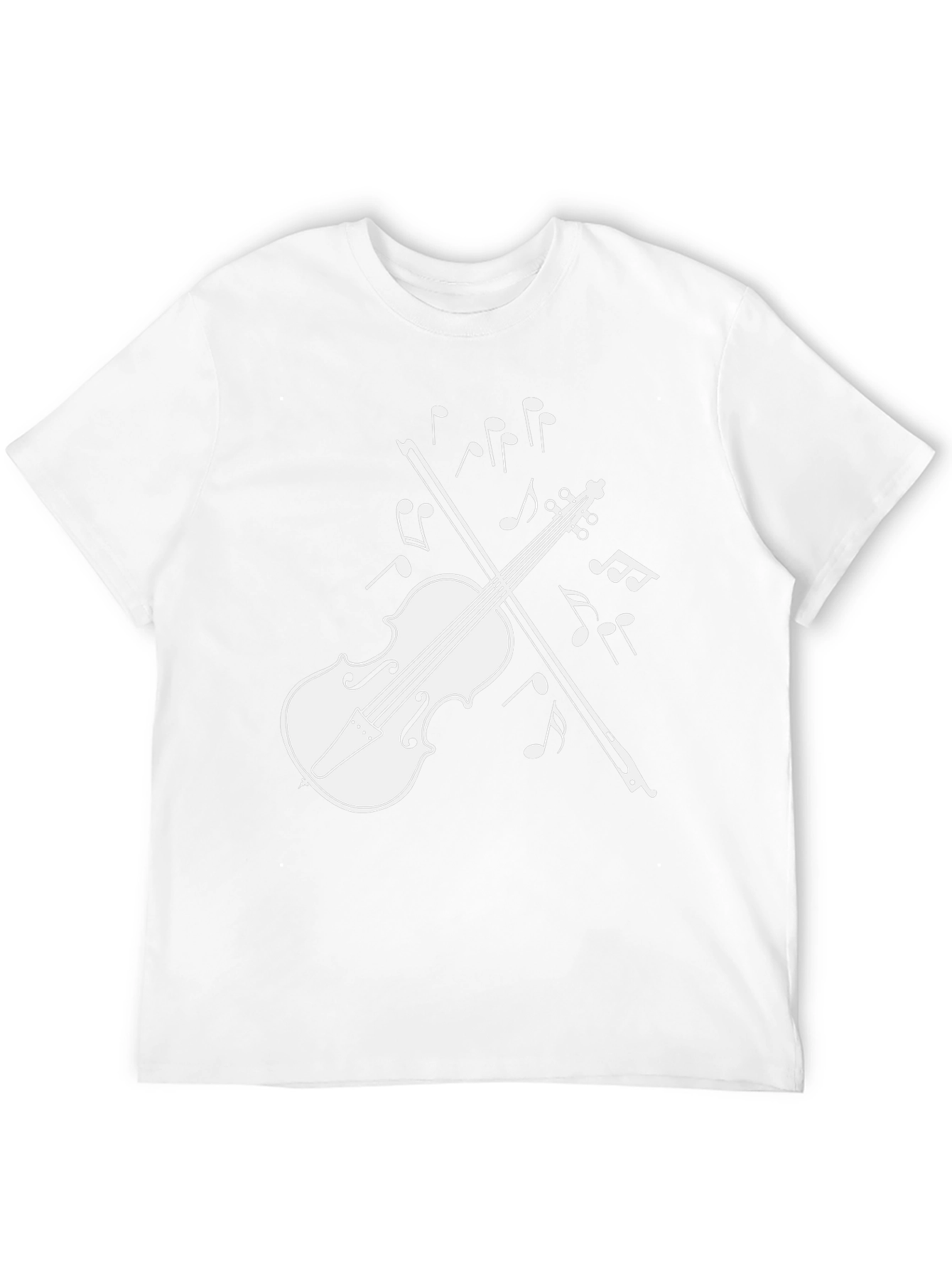 Violin Music Notes Graphic T-Shirt - Black