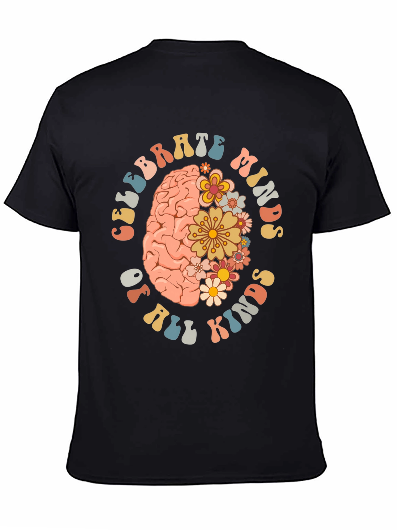 Celebrate Minds T-Shirt - Floral Brain Design