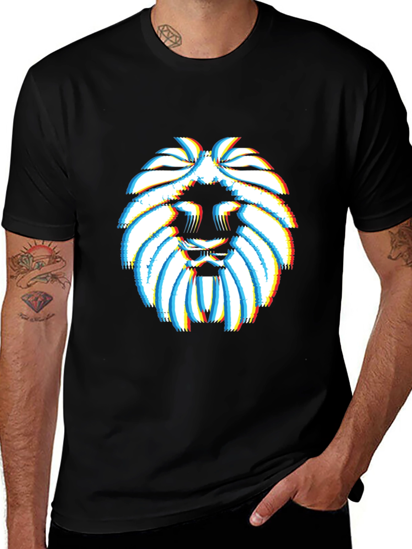 Lion Glitch Graphic T-Shirt - Modern Streetwear