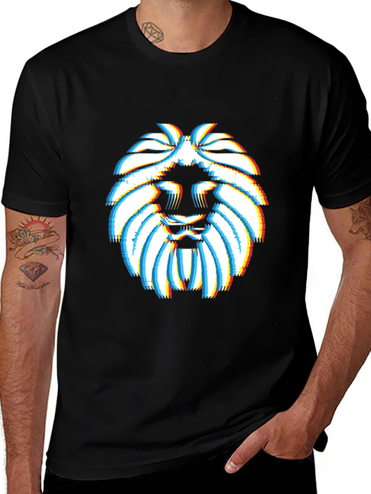 Lion Glitch Graphic T-Shirt - Modern Streetwear