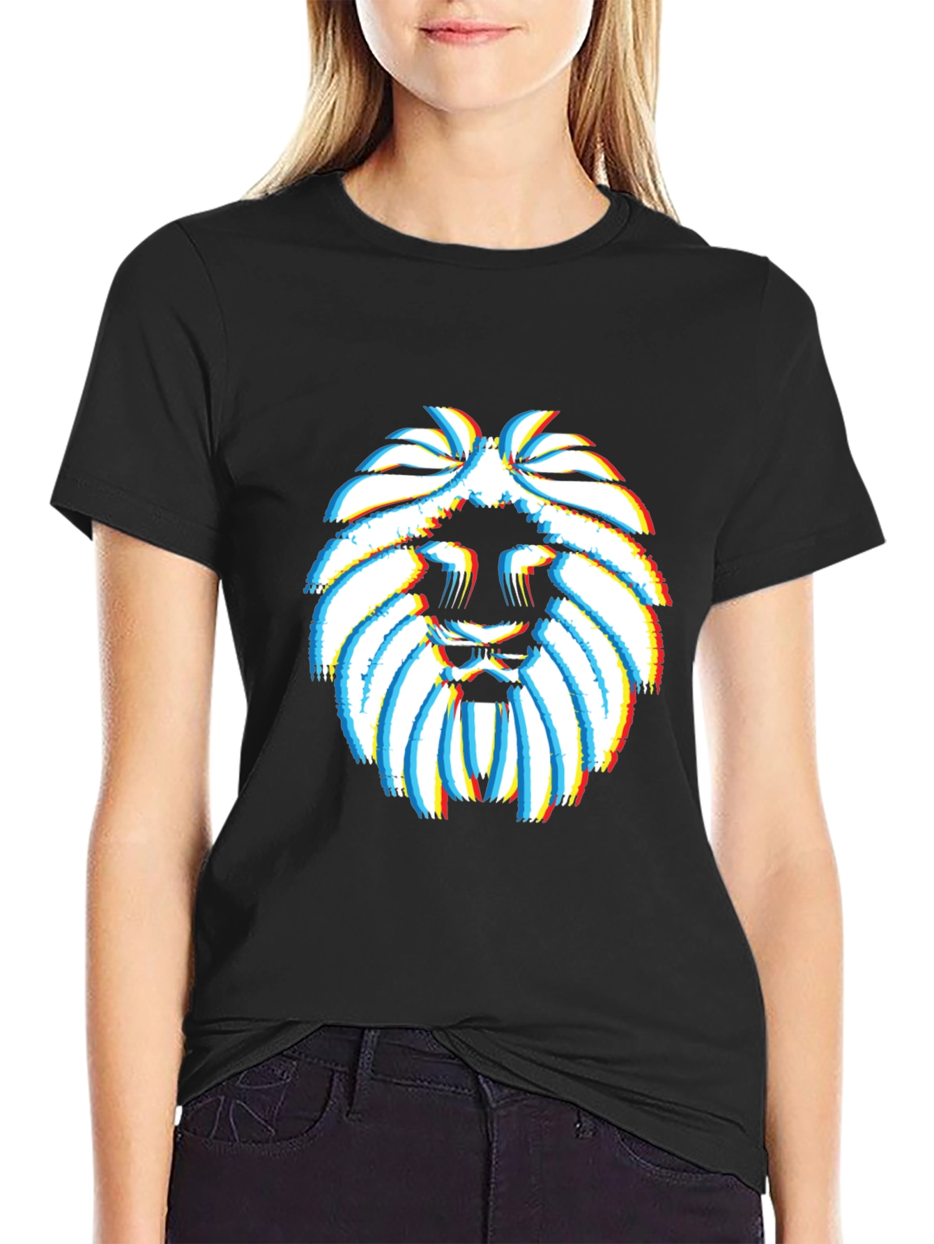 Lion Glitch Graphic T-Shirt - Modern Streetwear