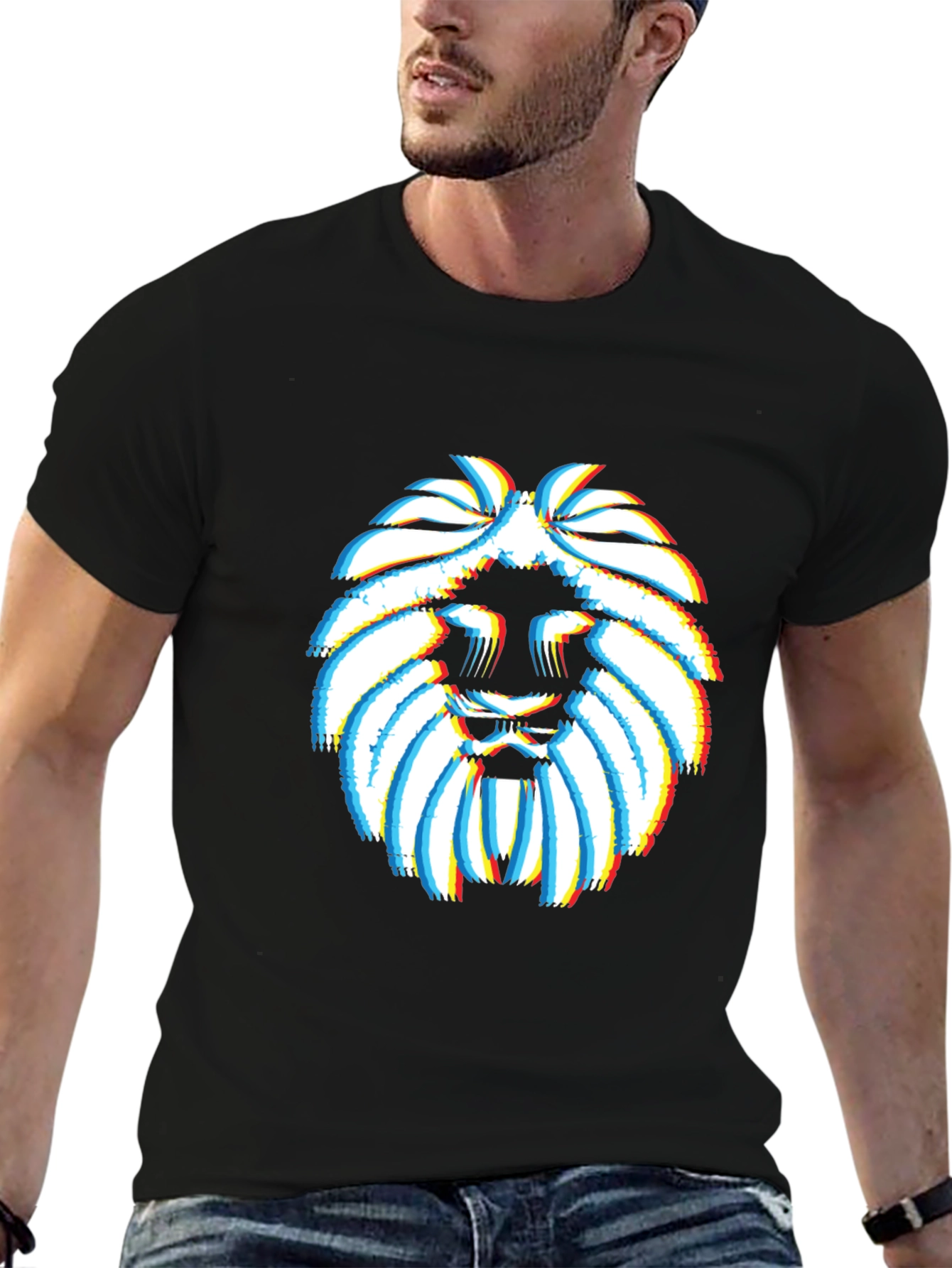 Lion Glitch Graphic T-Shirt - Modern Streetwear