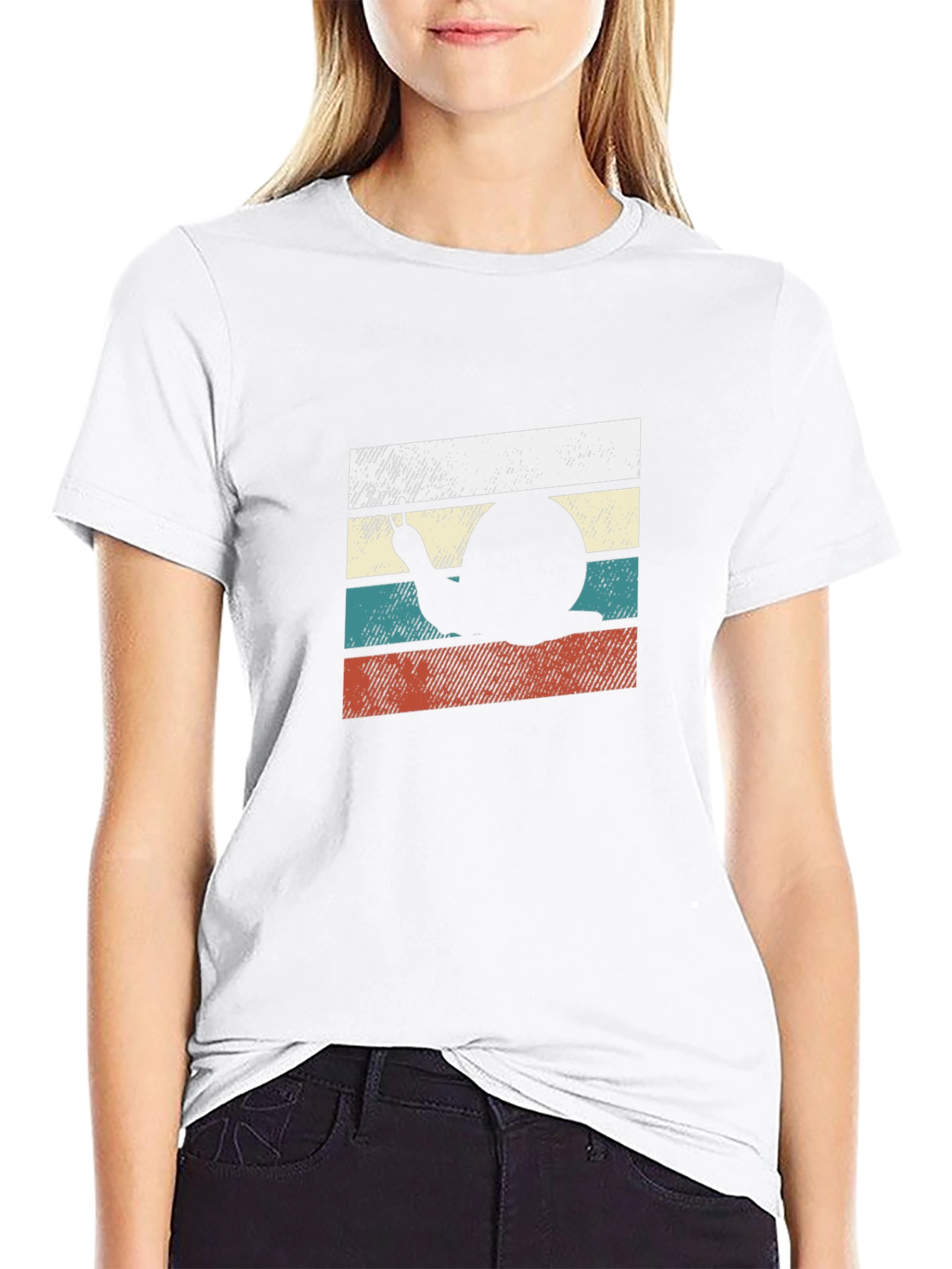 Retro Snail Peace Sign Graphic T-Shirt