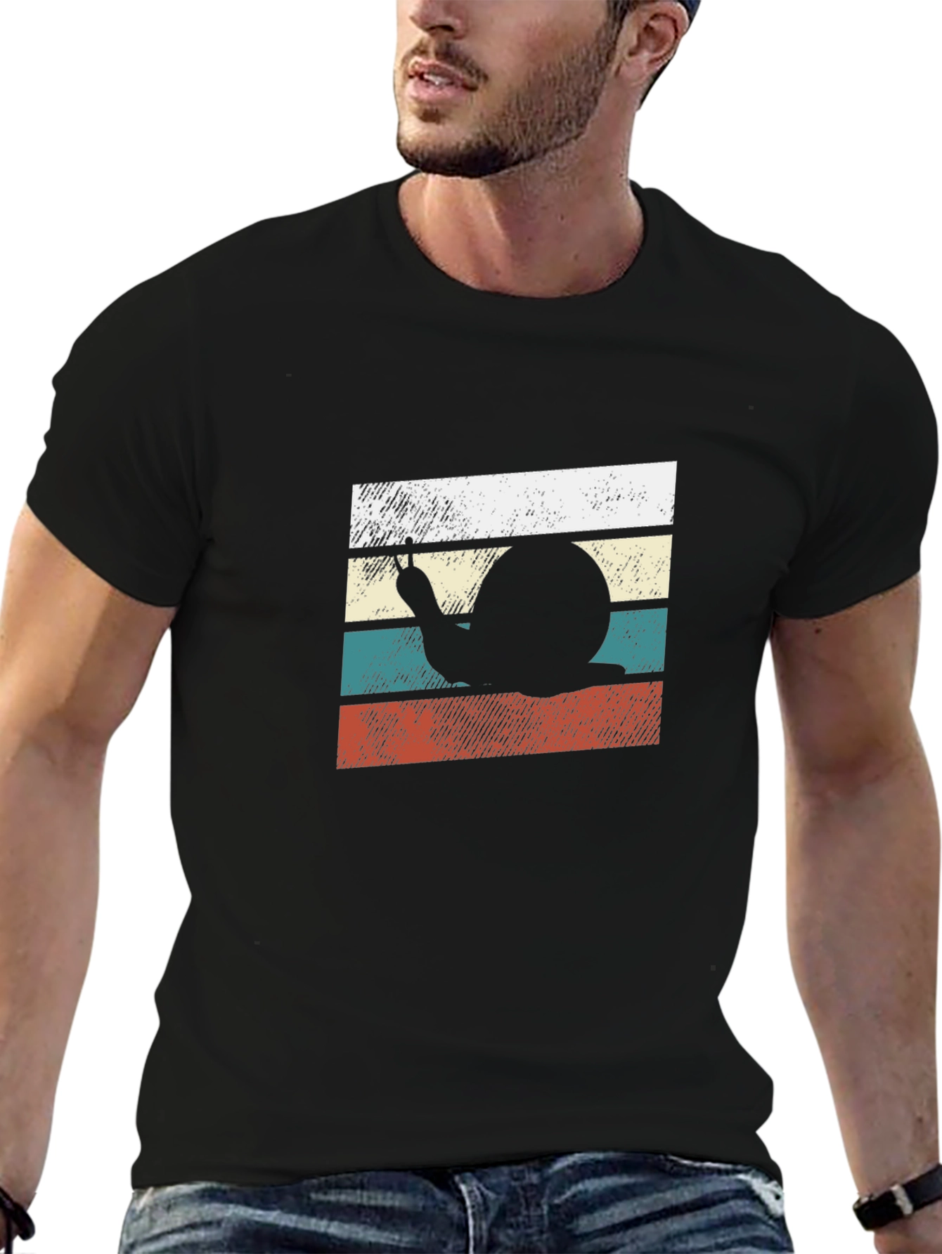 Retro Snail Peace Sign Graphic T-Shirt