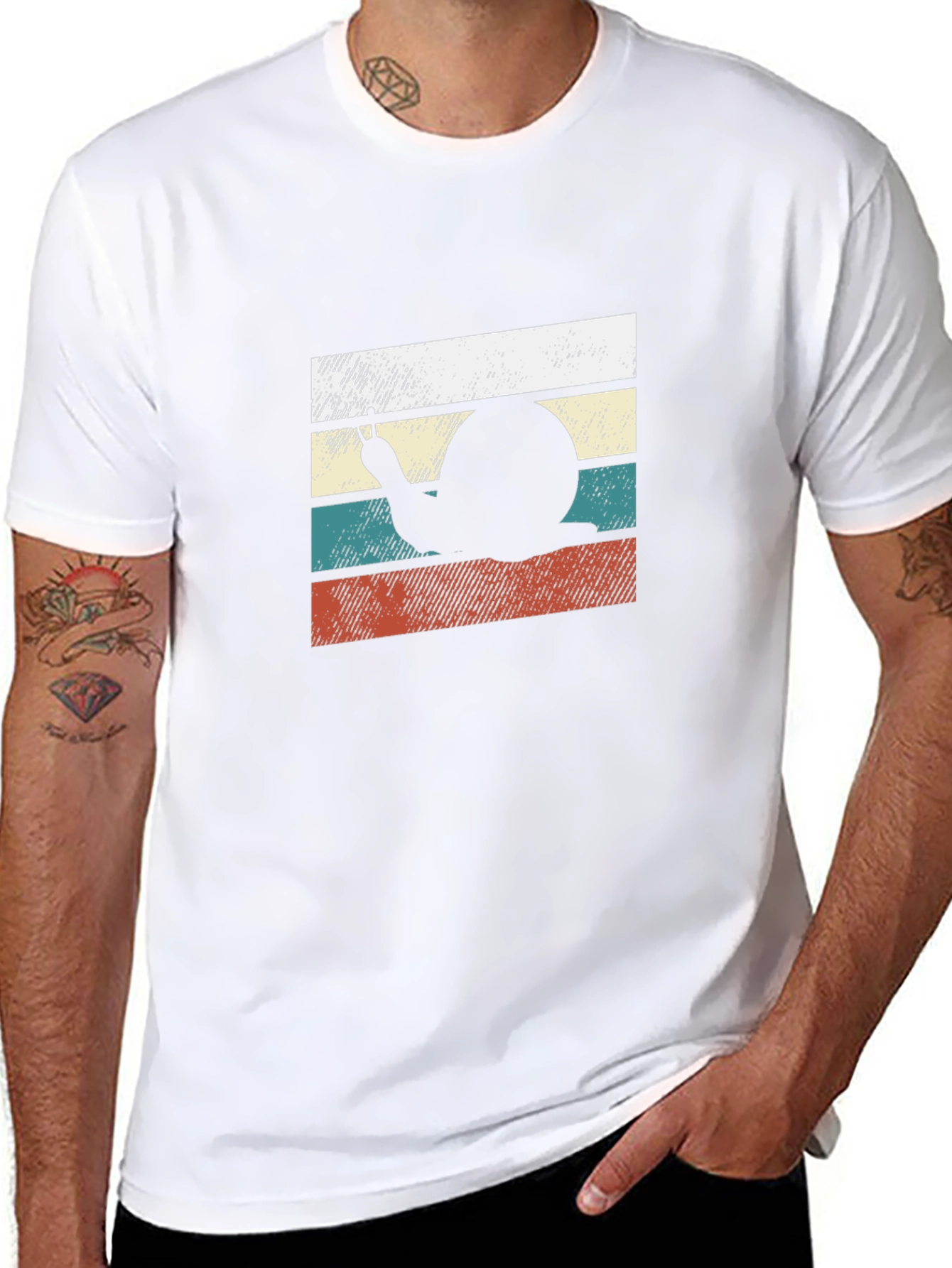 Retro Snail Peace Sign Graphic T-Shirt