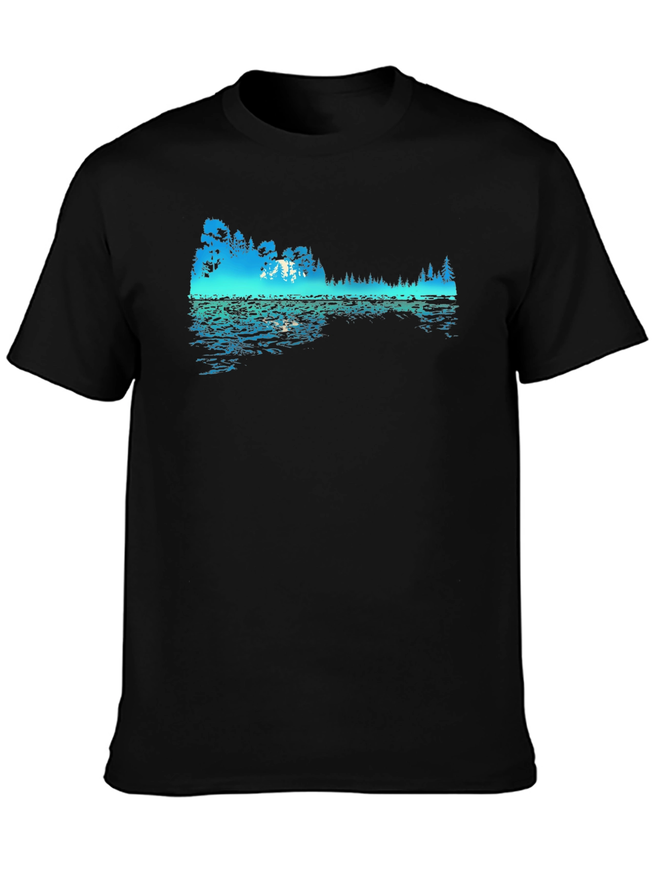 Nature Reflection Graphic Black T-Shirt