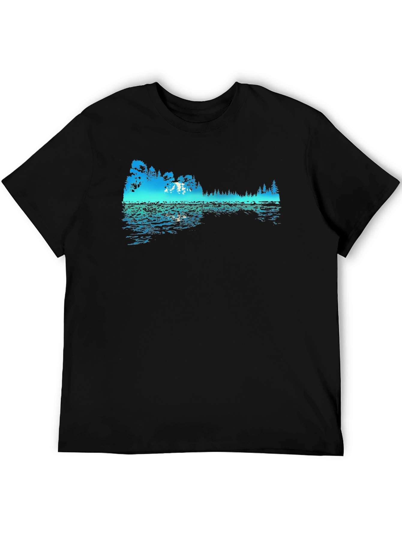 Nature Reflection Graphic Black T-Shirt