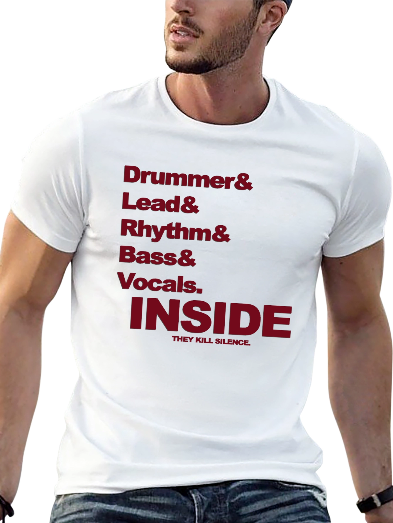 Drummer Lead Rhythm Bass Vocals Inside T-Shirt