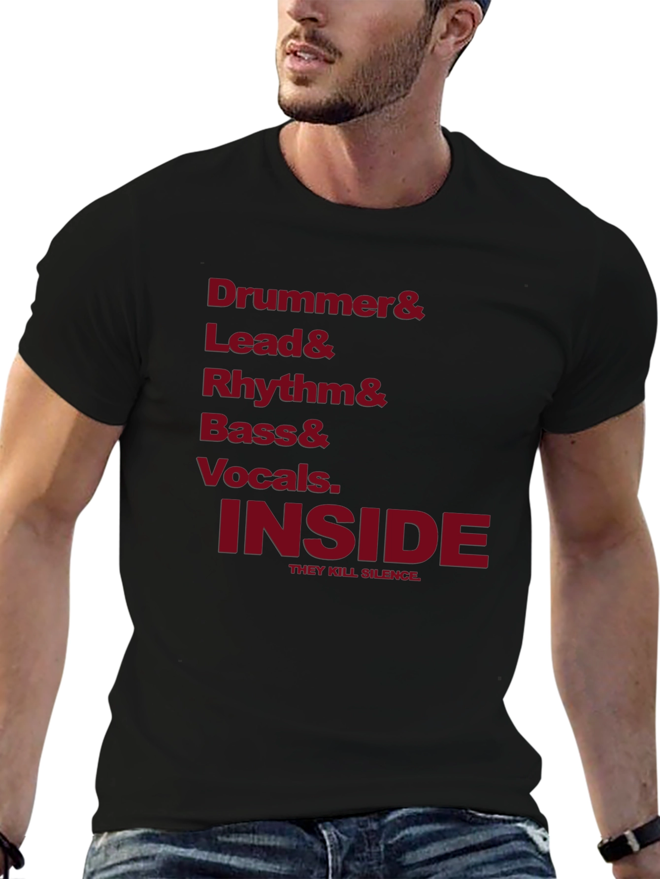Drummer Lead Rhythm Bass Vocals Inside T-Shirt