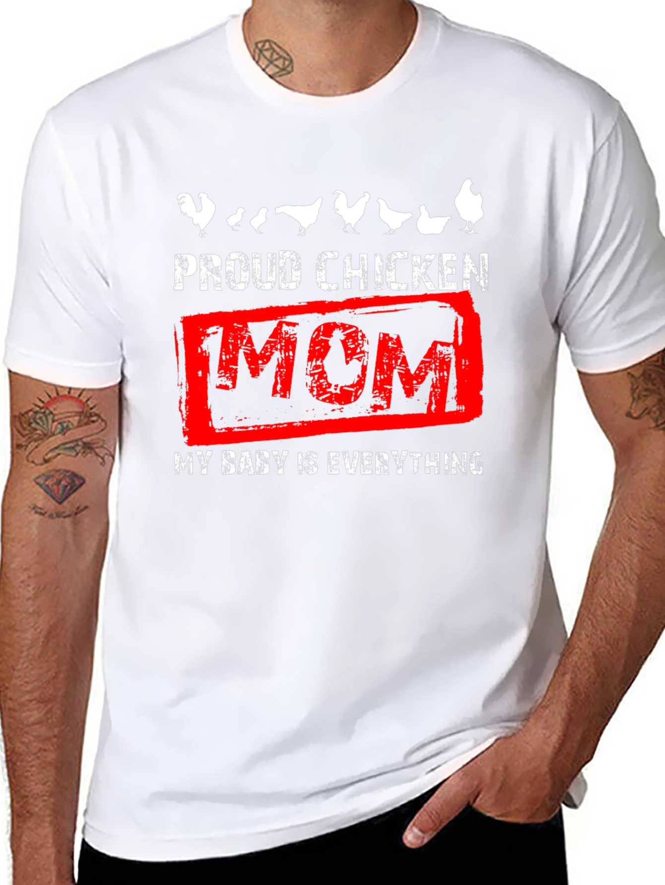Proud Chicken Mom Graphic T-Shirt