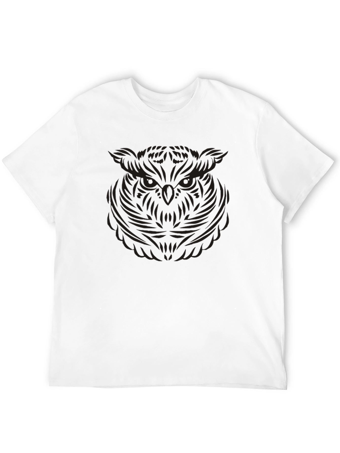 Mens Black Owl Graphic Tee
