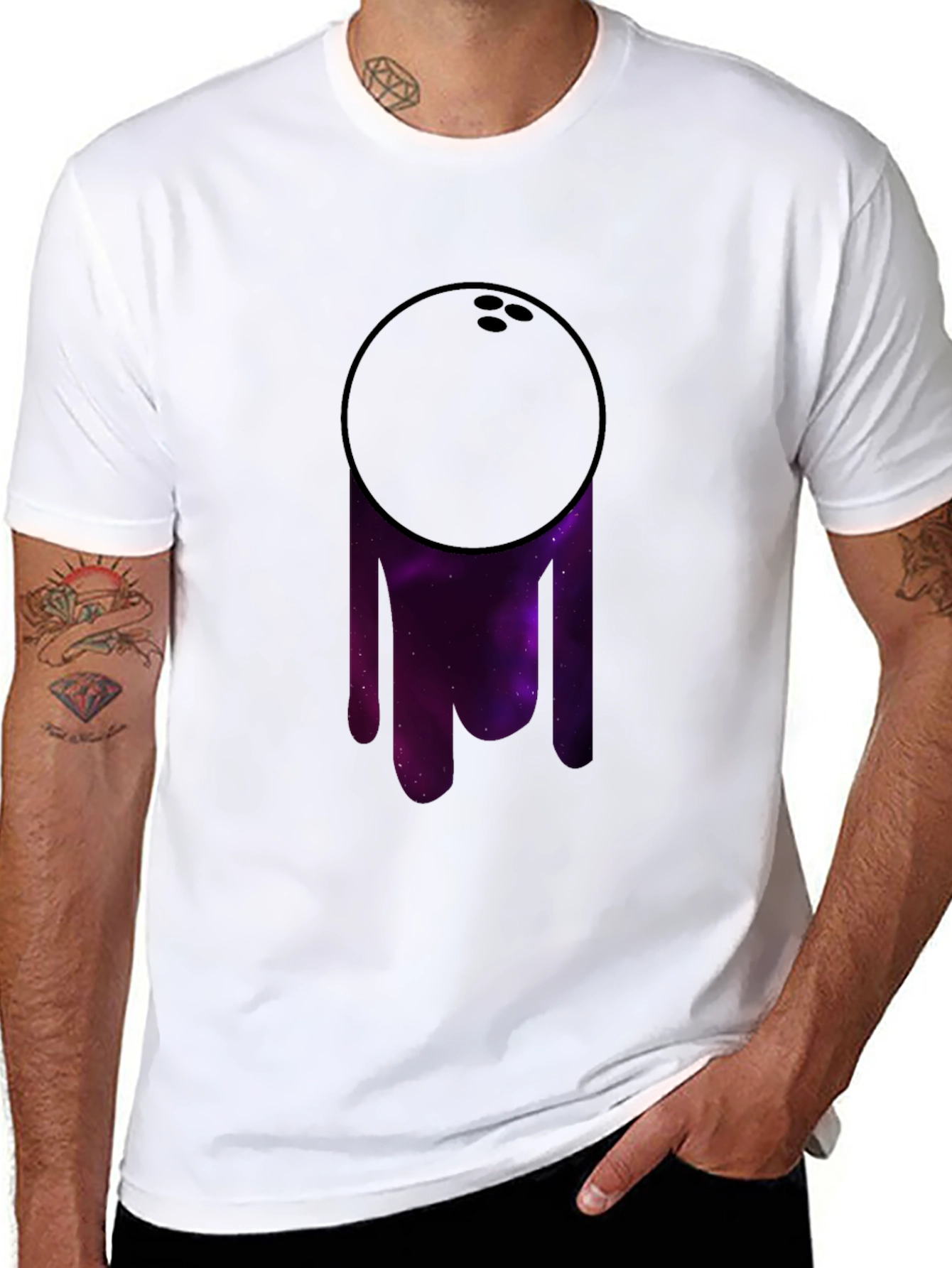 Cosmic Bowling Ball Graphic Tee - Black