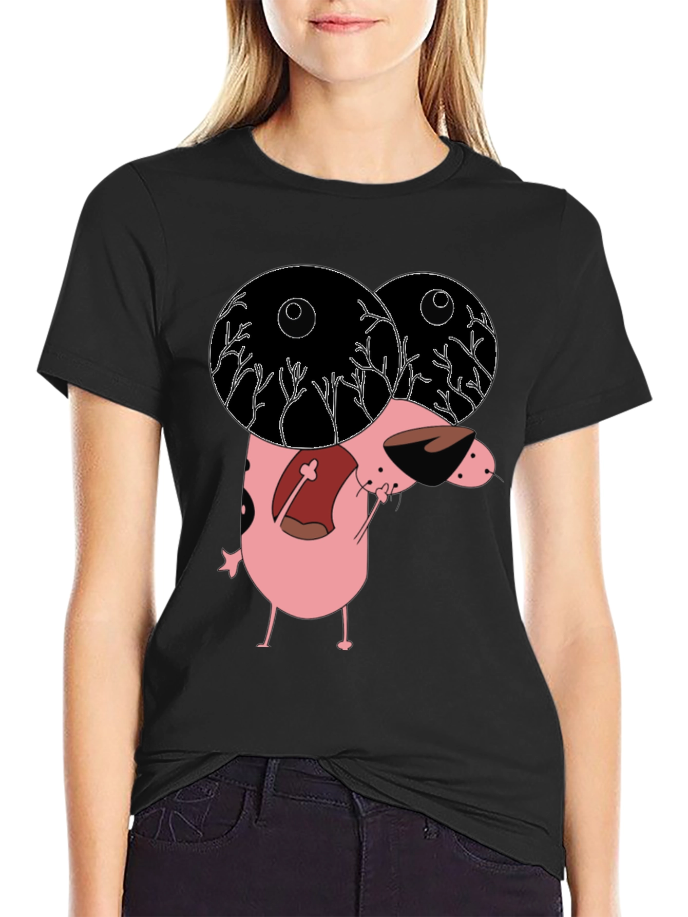 Courage the Cowardly Dog Graphic Tee - Black