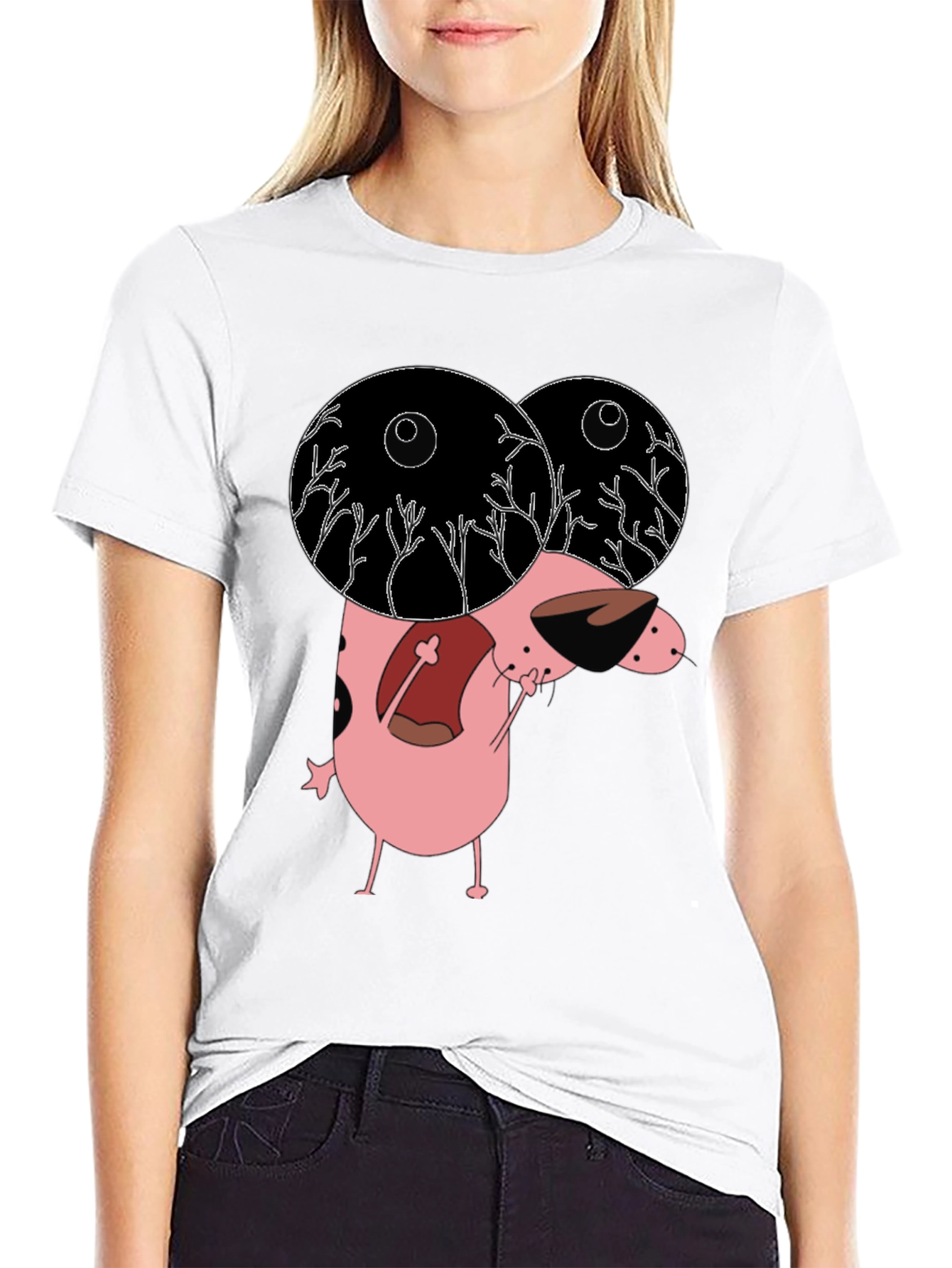 Courage the Cowardly Dog Graphic Tee - Black