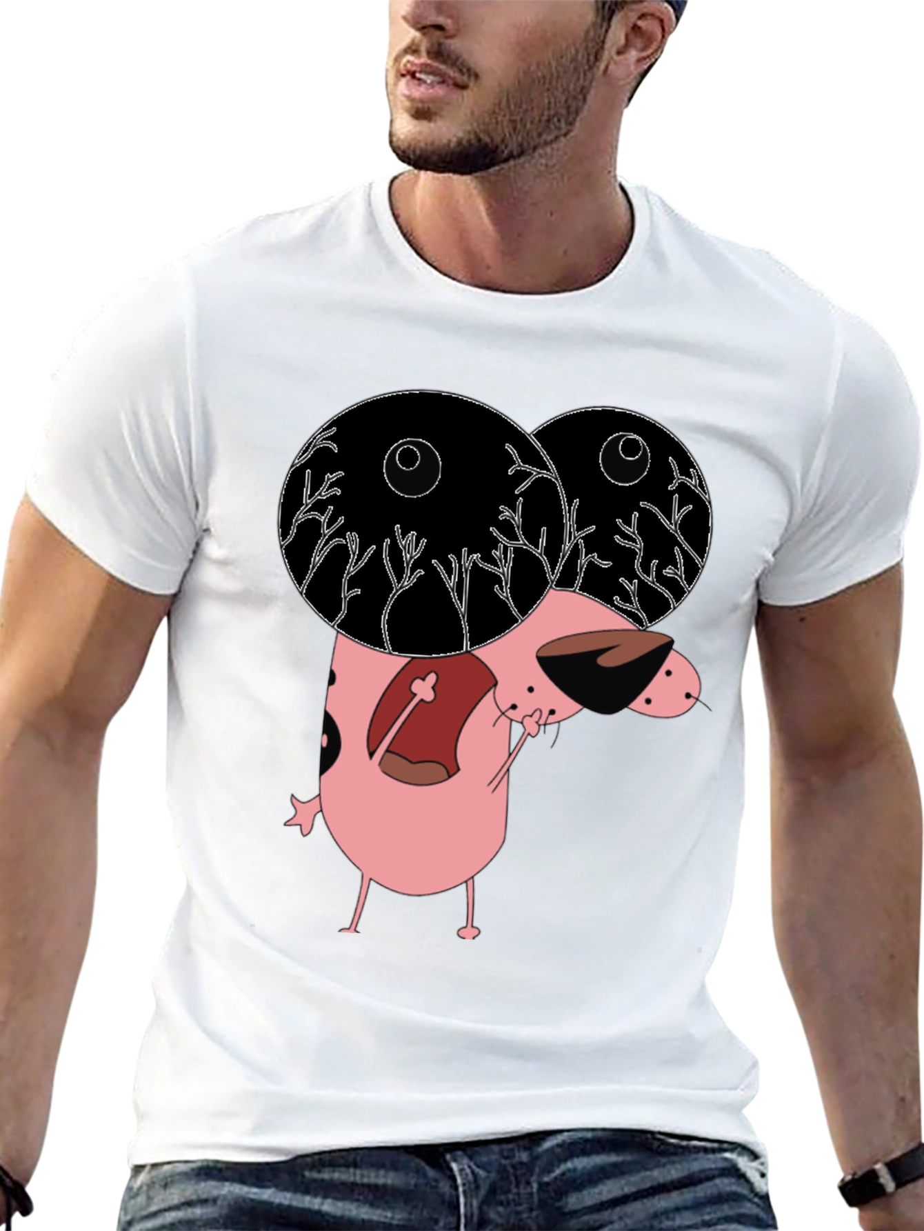 Courage the Cowardly Dog Graphic Tee - Black