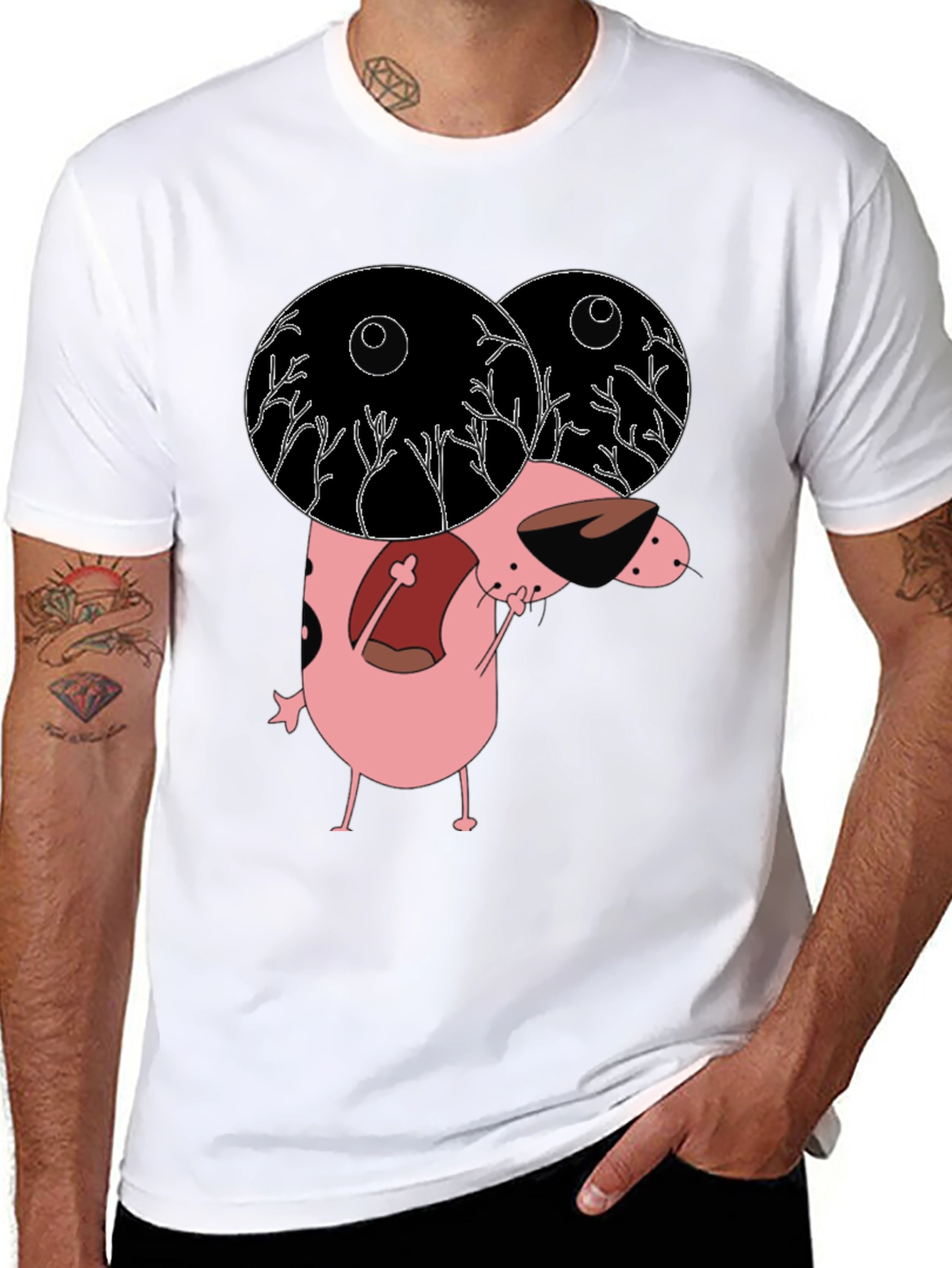 Courage the Cowardly Dog Graphic Tee - Black