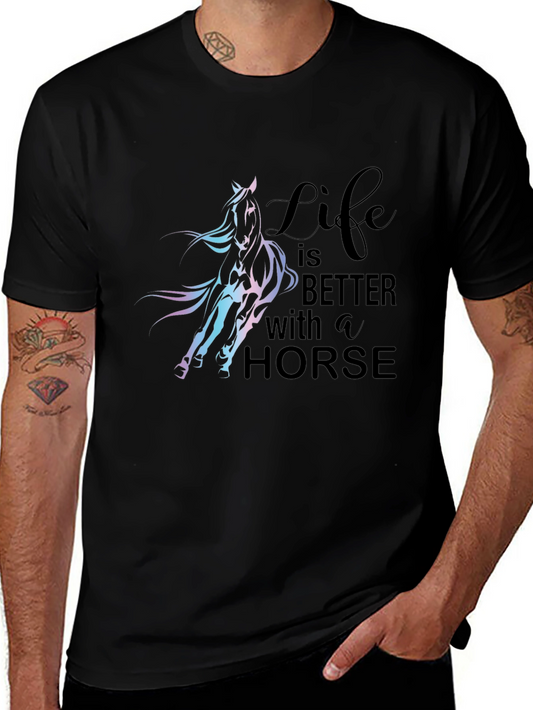 Life Is Better With A Horse Graphic T-Shirt