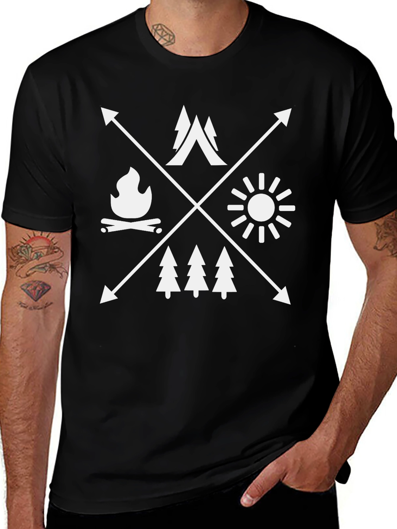 Outdoor Adventure Graphic Tee - Camping Design