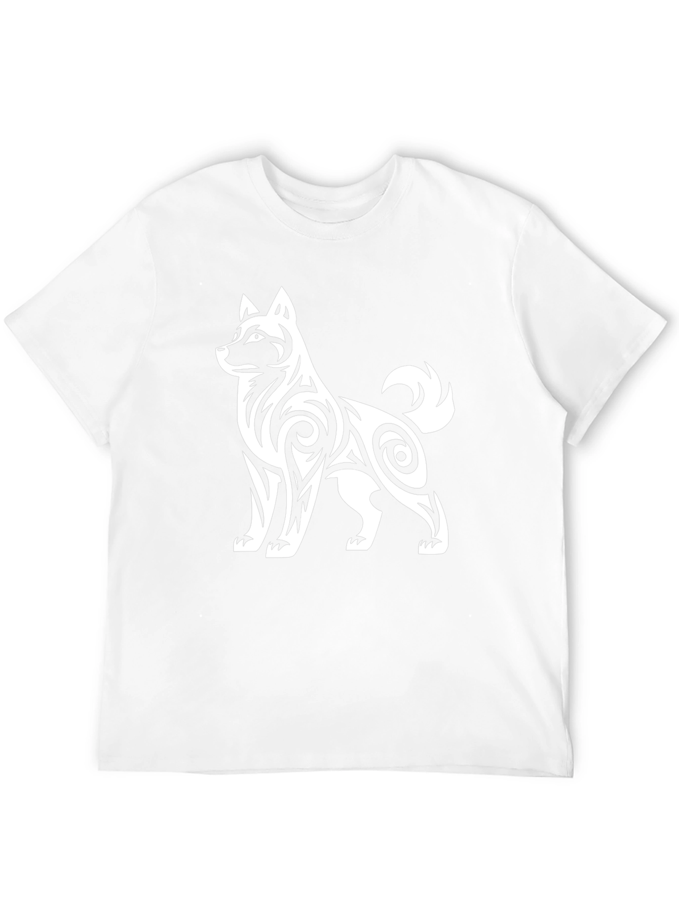 Mens Tribal Dog Graphic Black T-Shirt