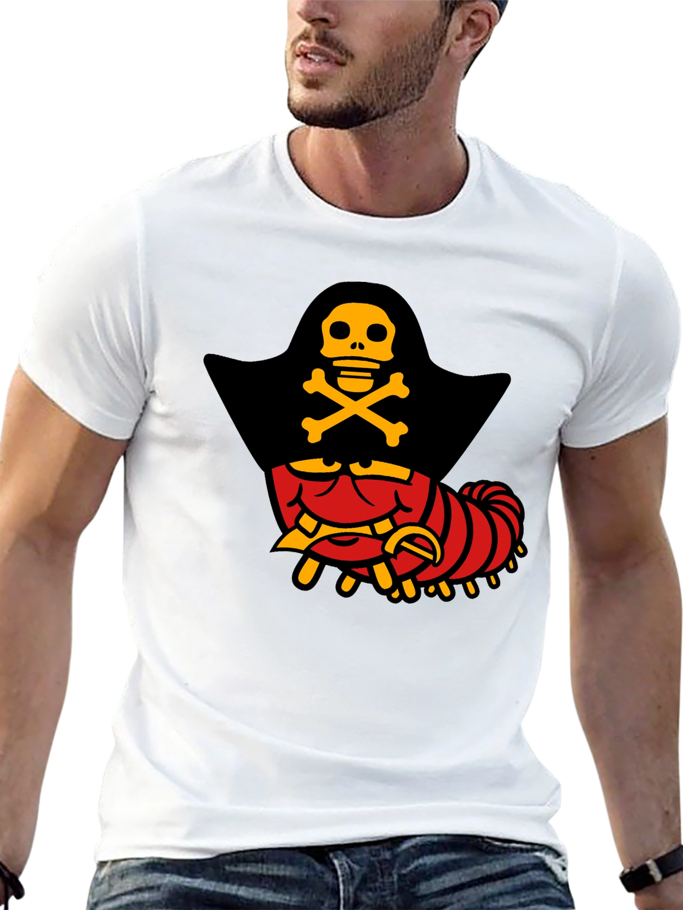 Pirate Caterpillar T-Shirt - Quirky Graphic Tee