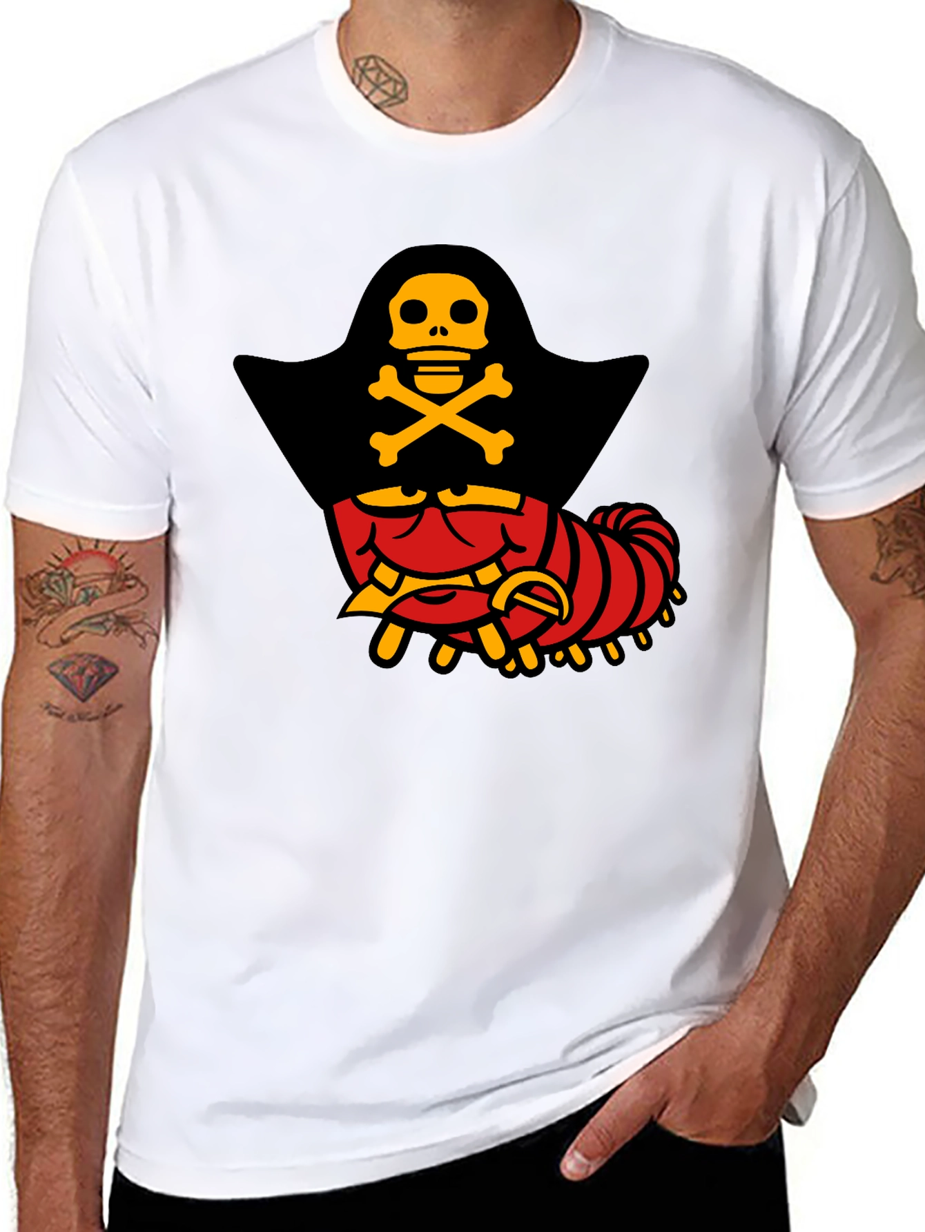 Pirate Caterpillar T-Shirt - Quirky Graphic Tee