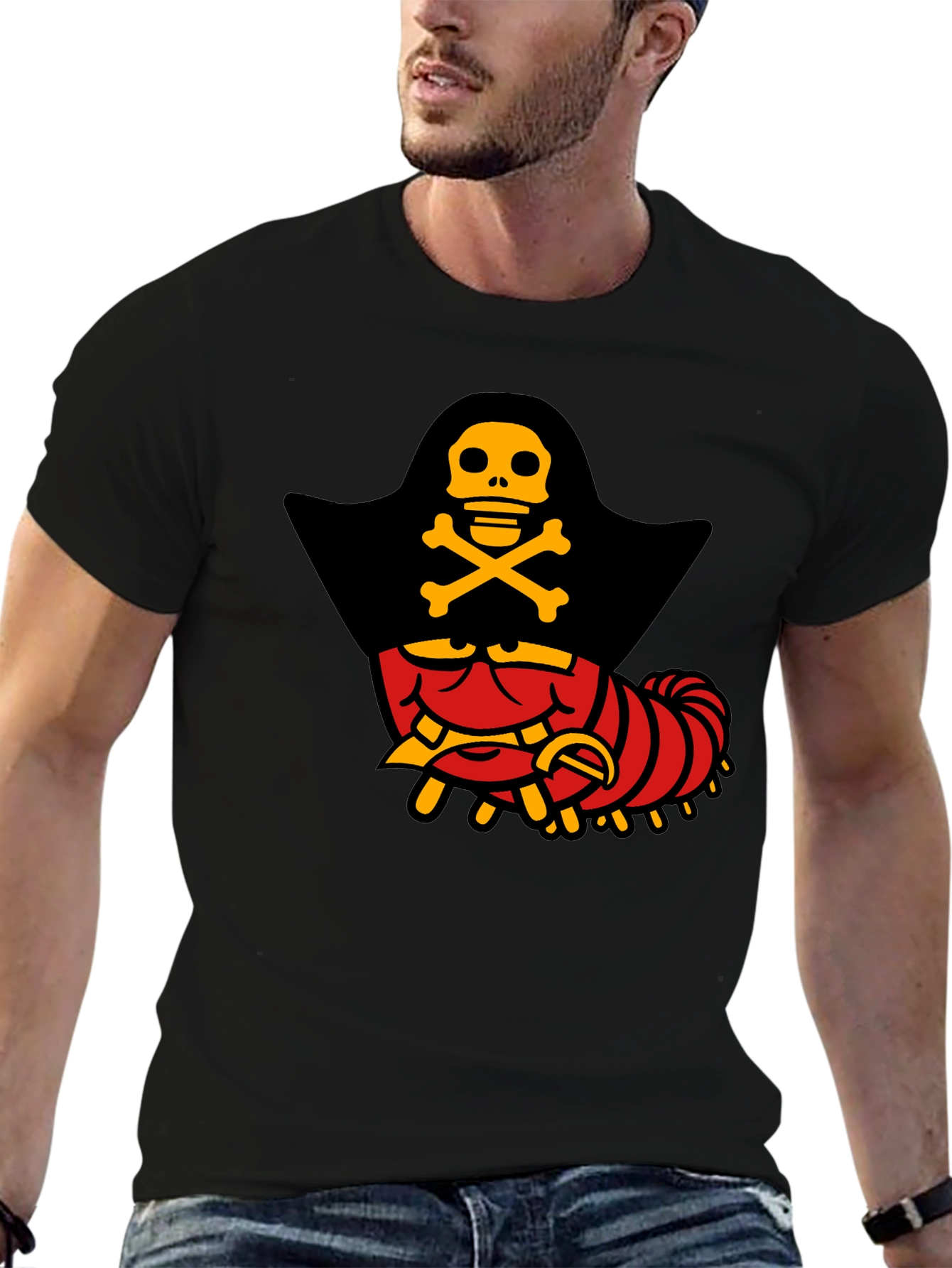 Pirate Caterpillar T-Shirt - Quirky Graphic Tee