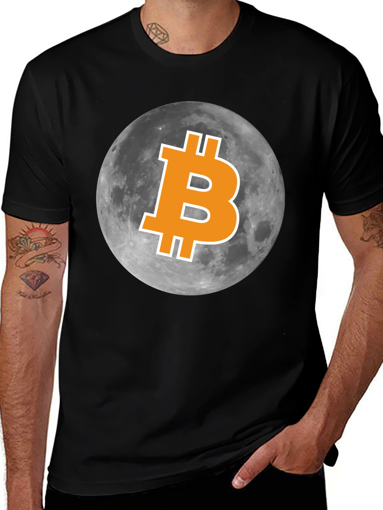 Bitcoin to the Moon Black T-Shirt