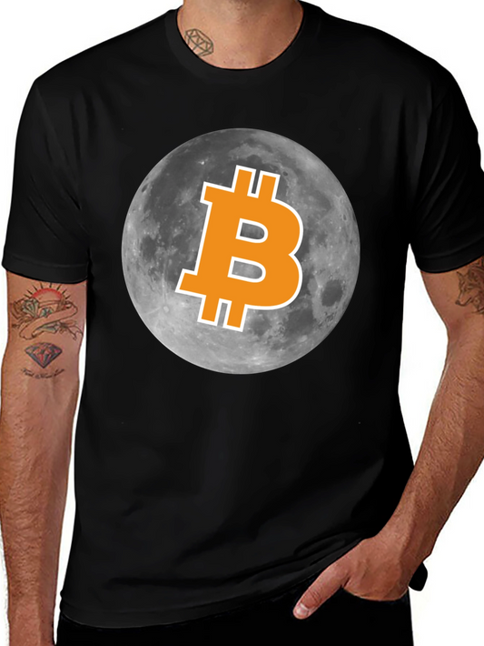 Bitcoin to the Moon Black T-Shirt