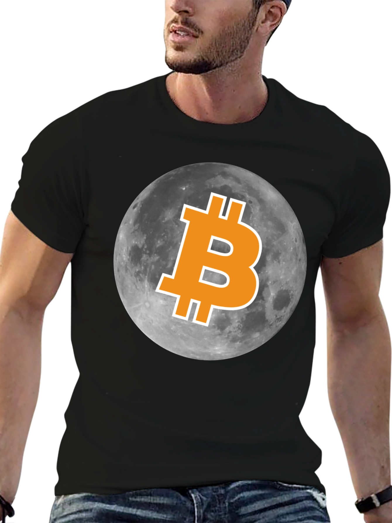 Bitcoin to the Moon Black T-Shirt