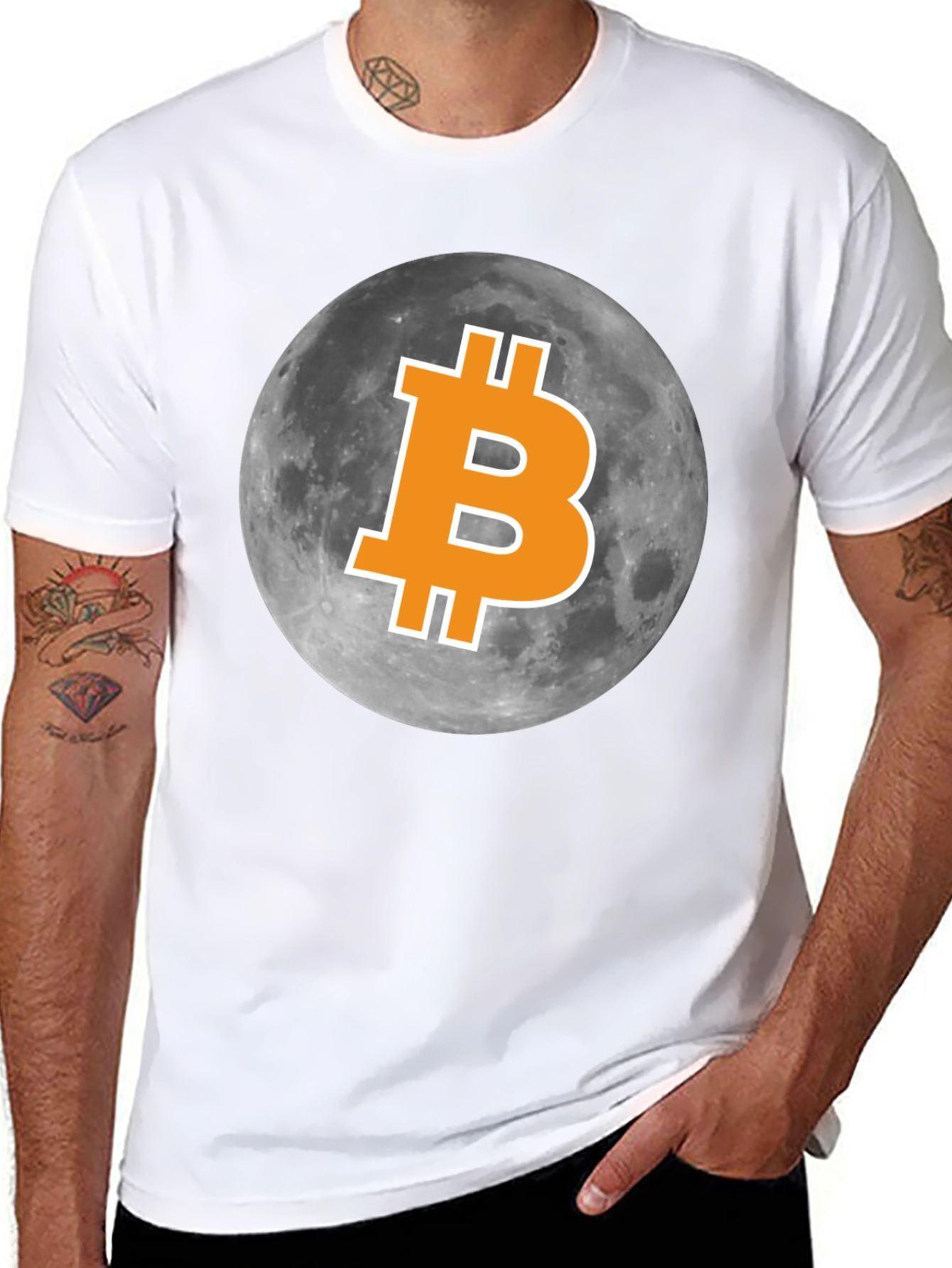 Bitcoin to the Moon Black T-Shirt