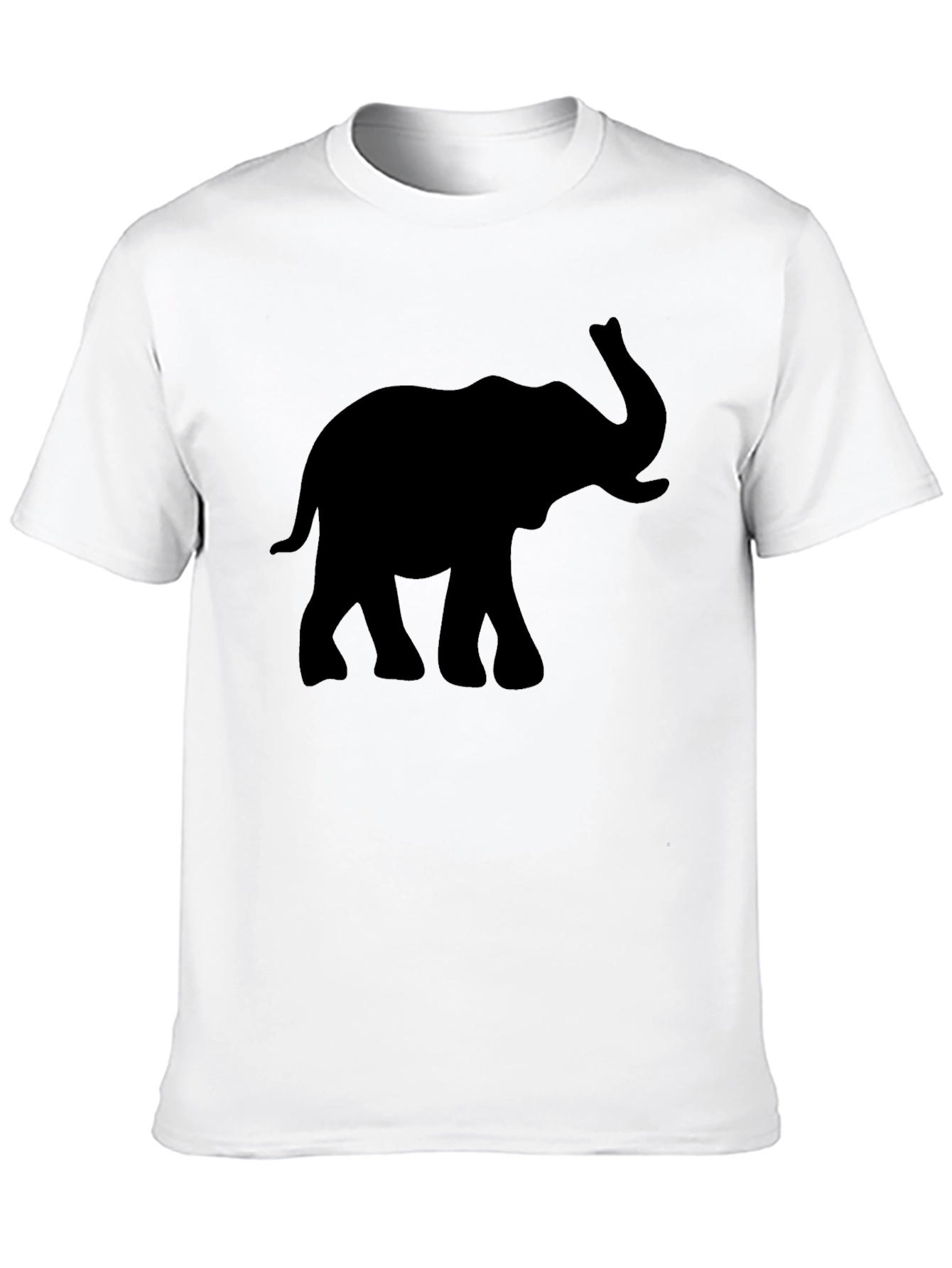 Elephant Silhouette Graphic Black T-Shirt