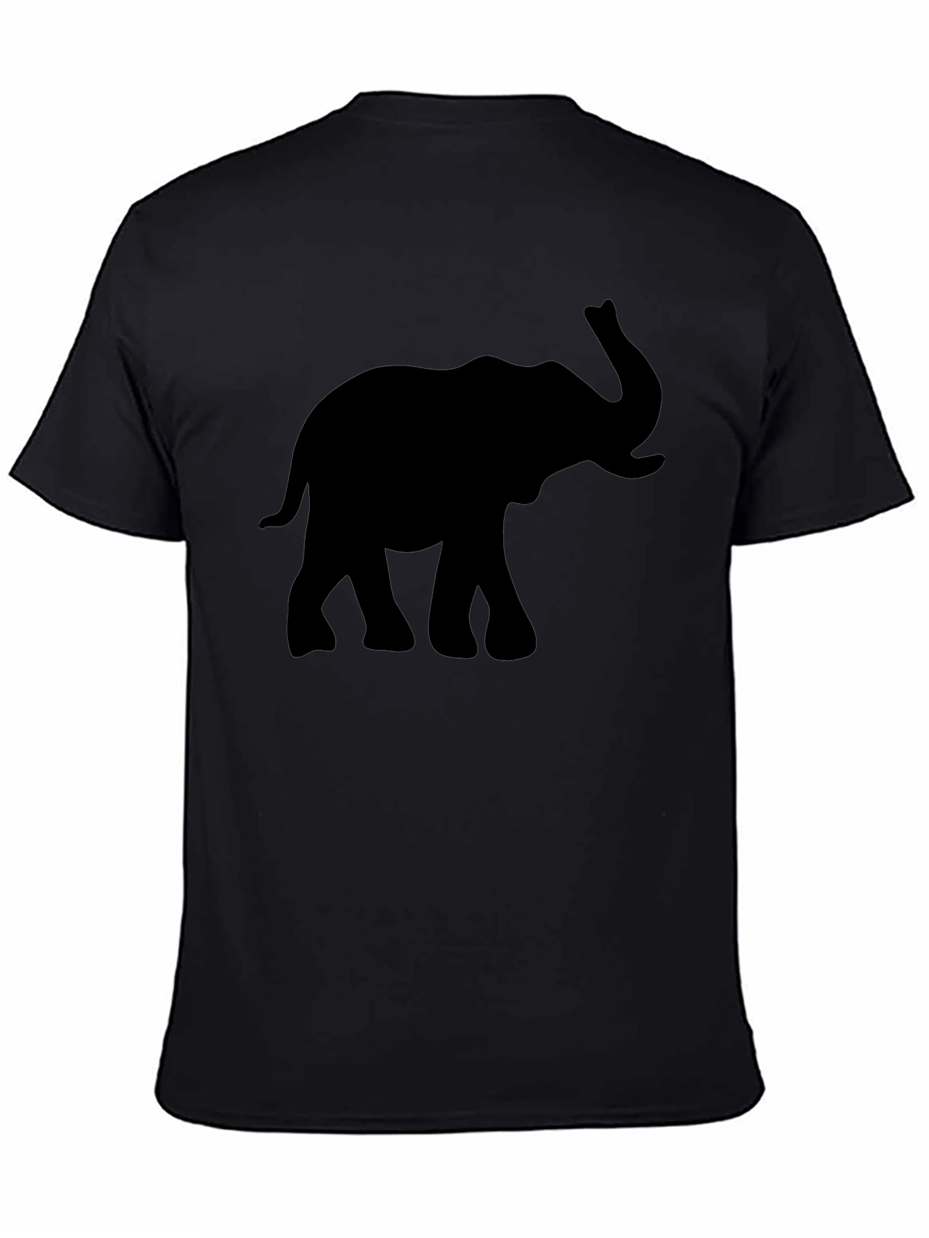 Elephant Silhouette Graphic Black T-Shirt