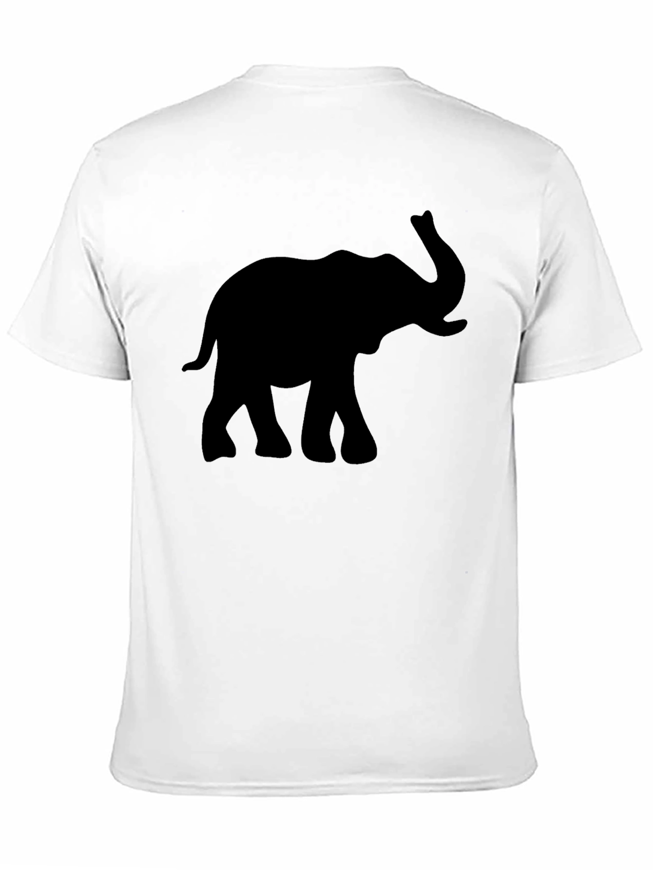 Elephant Silhouette Graphic Black T-Shirt