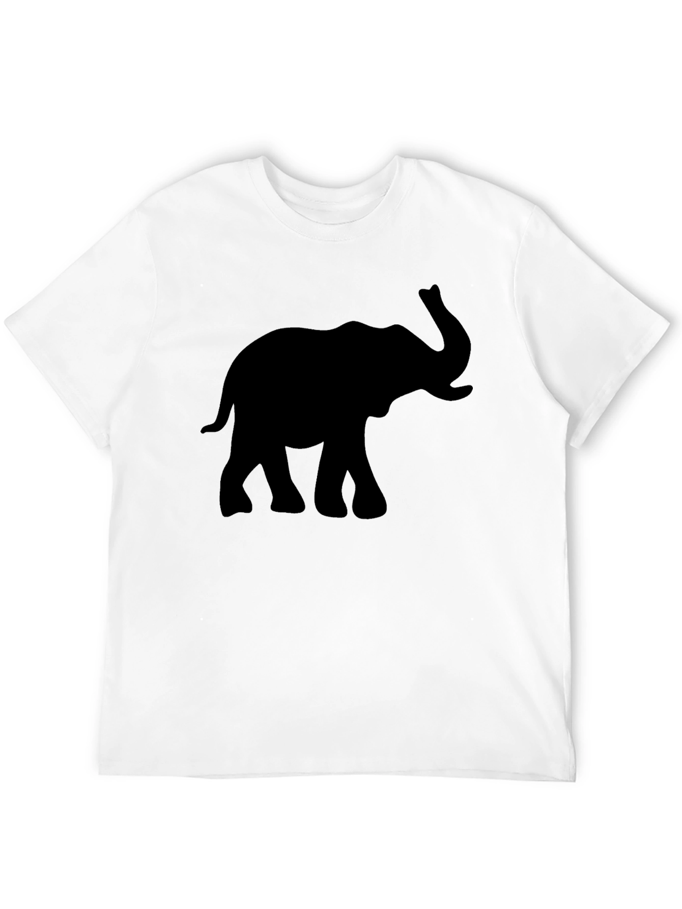 Elephant Silhouette Graphic Black T-Shirt