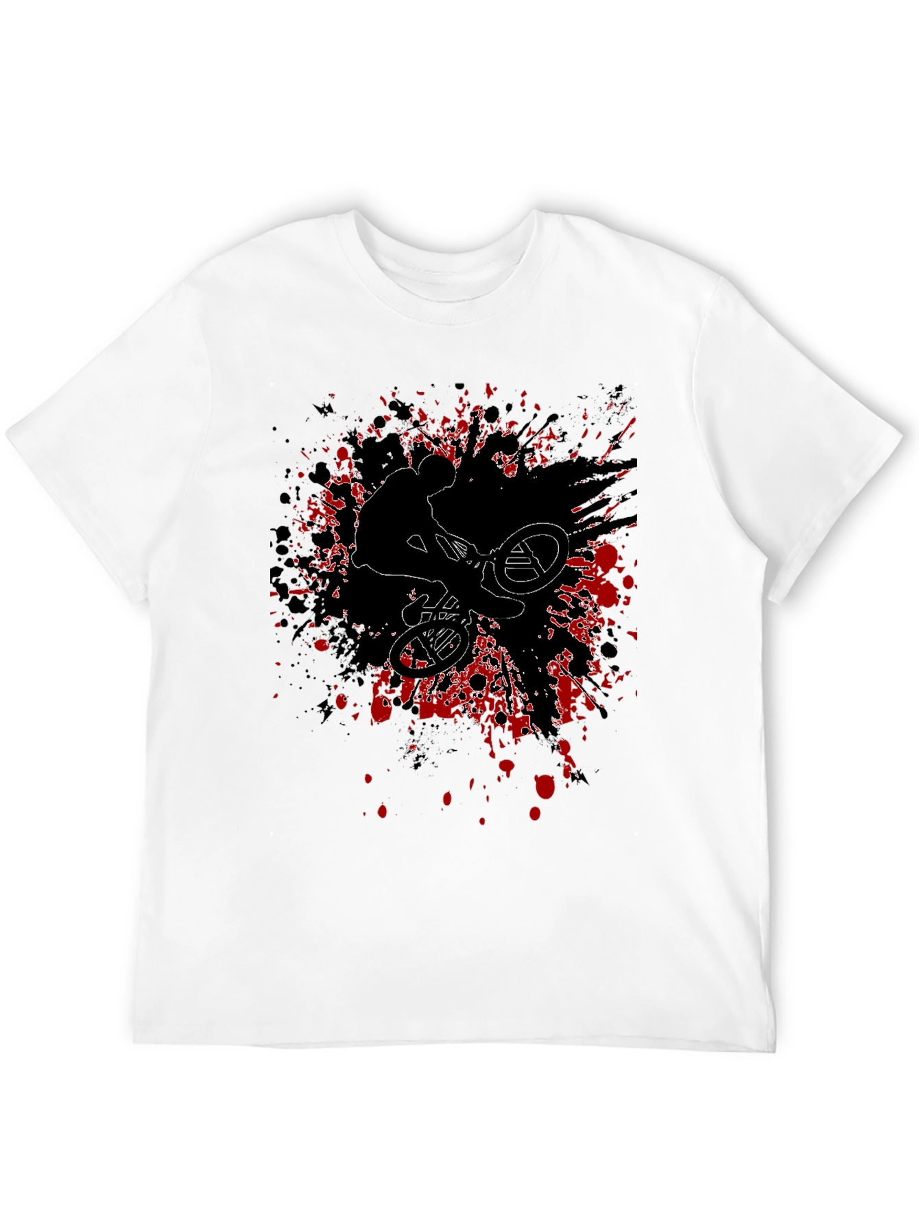 BMX Rider Graphic Tee - Black Cotton Blend Shirt