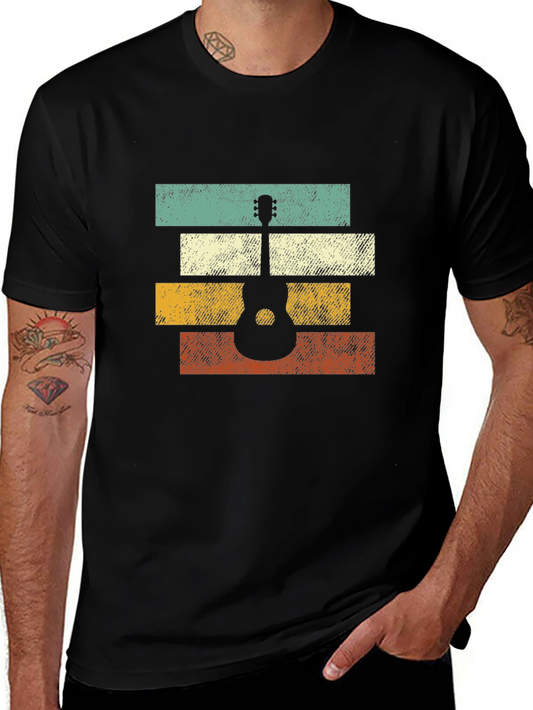 Retro Guitar T-Shirt - Vintage Style Music Tee