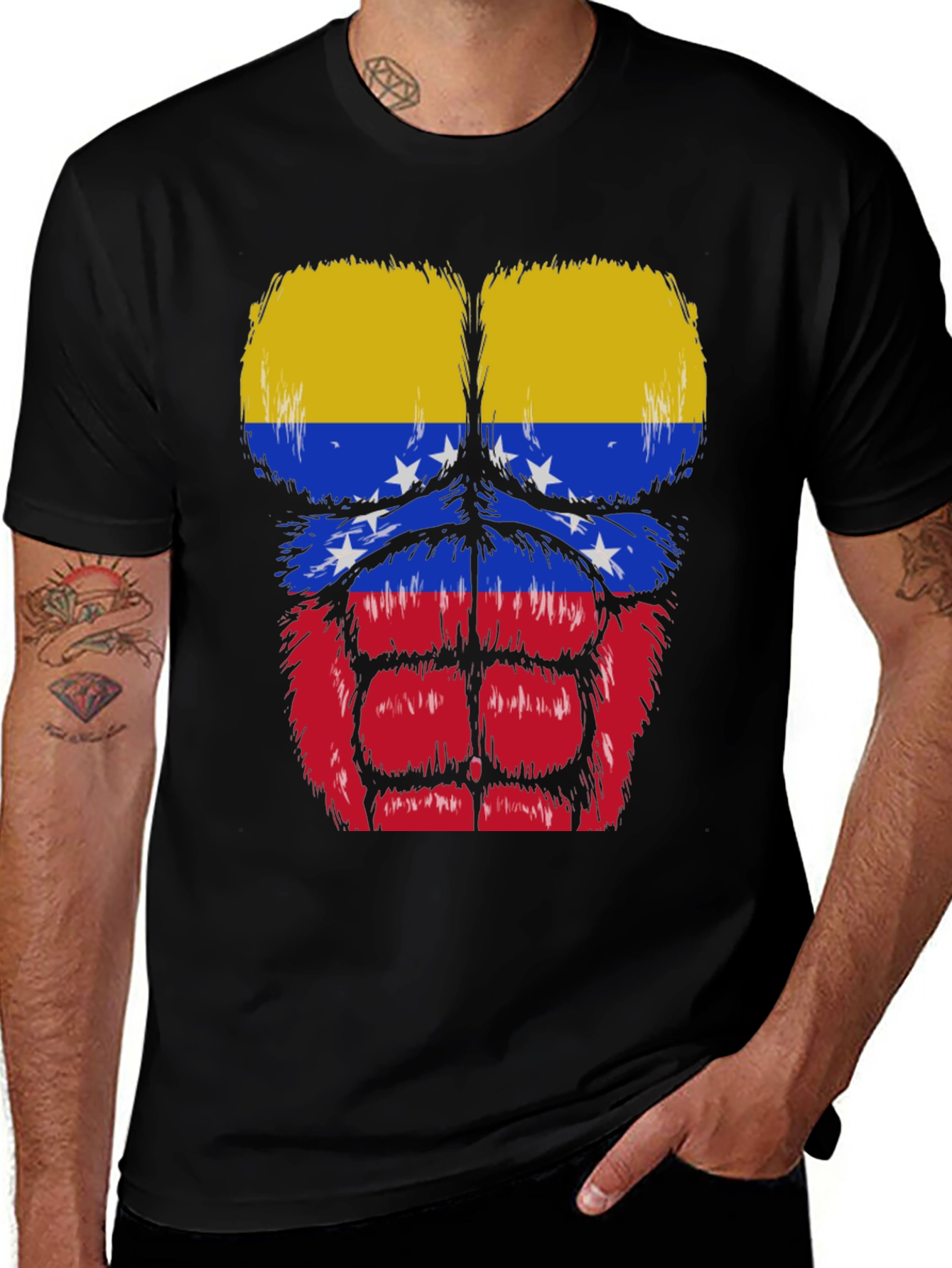 Venezuela Flag Muscle Graphic T-Shirt
