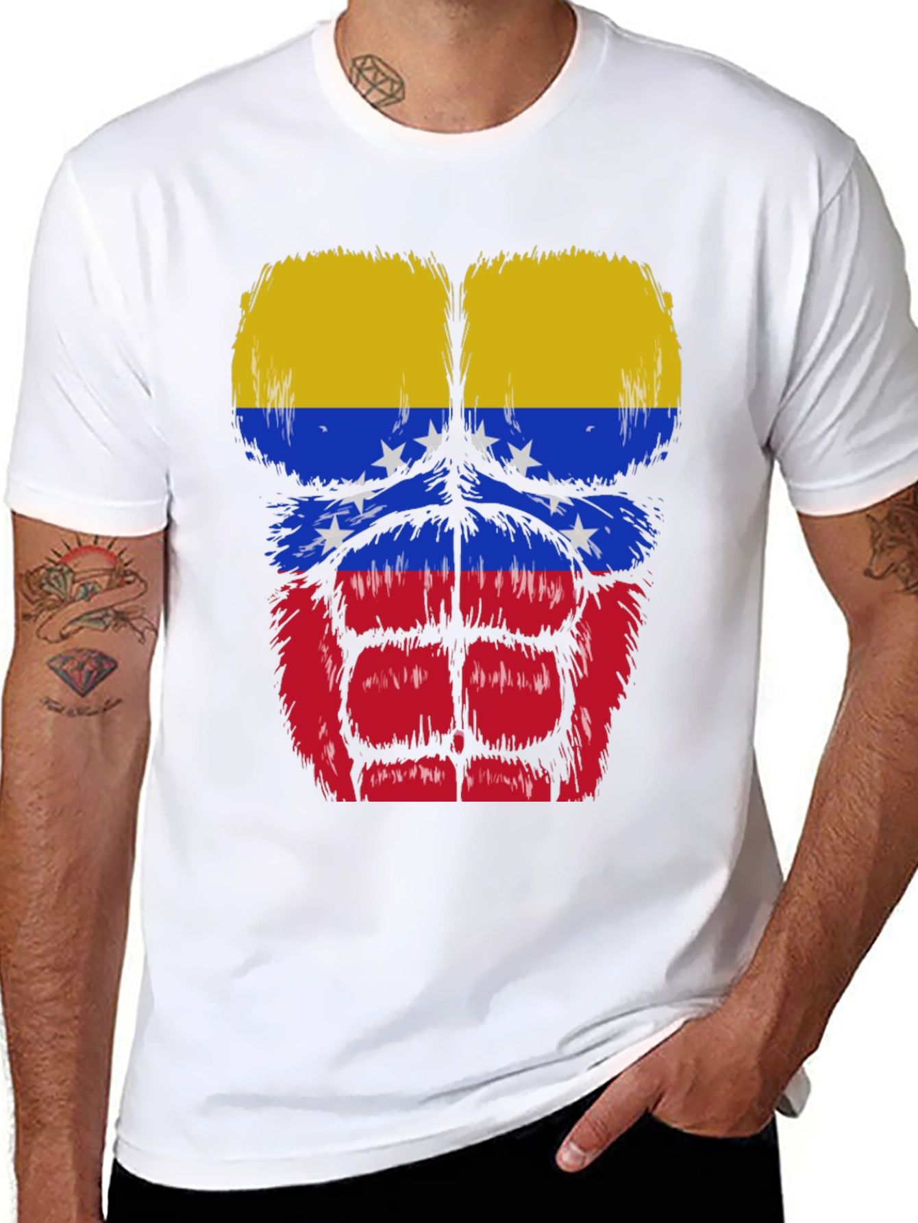 Venezuela Flag Muscle Graphic T-Shirt