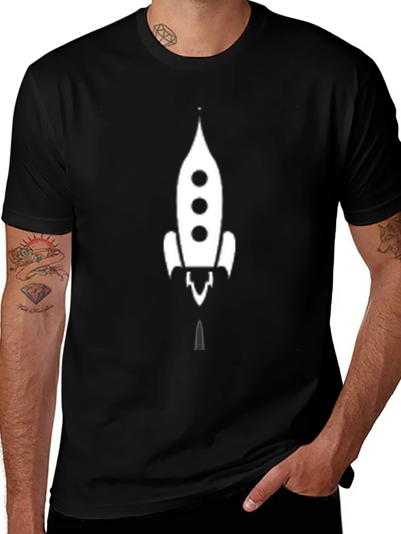 Rocket Graphic T-Shirt - Classic Black Tee