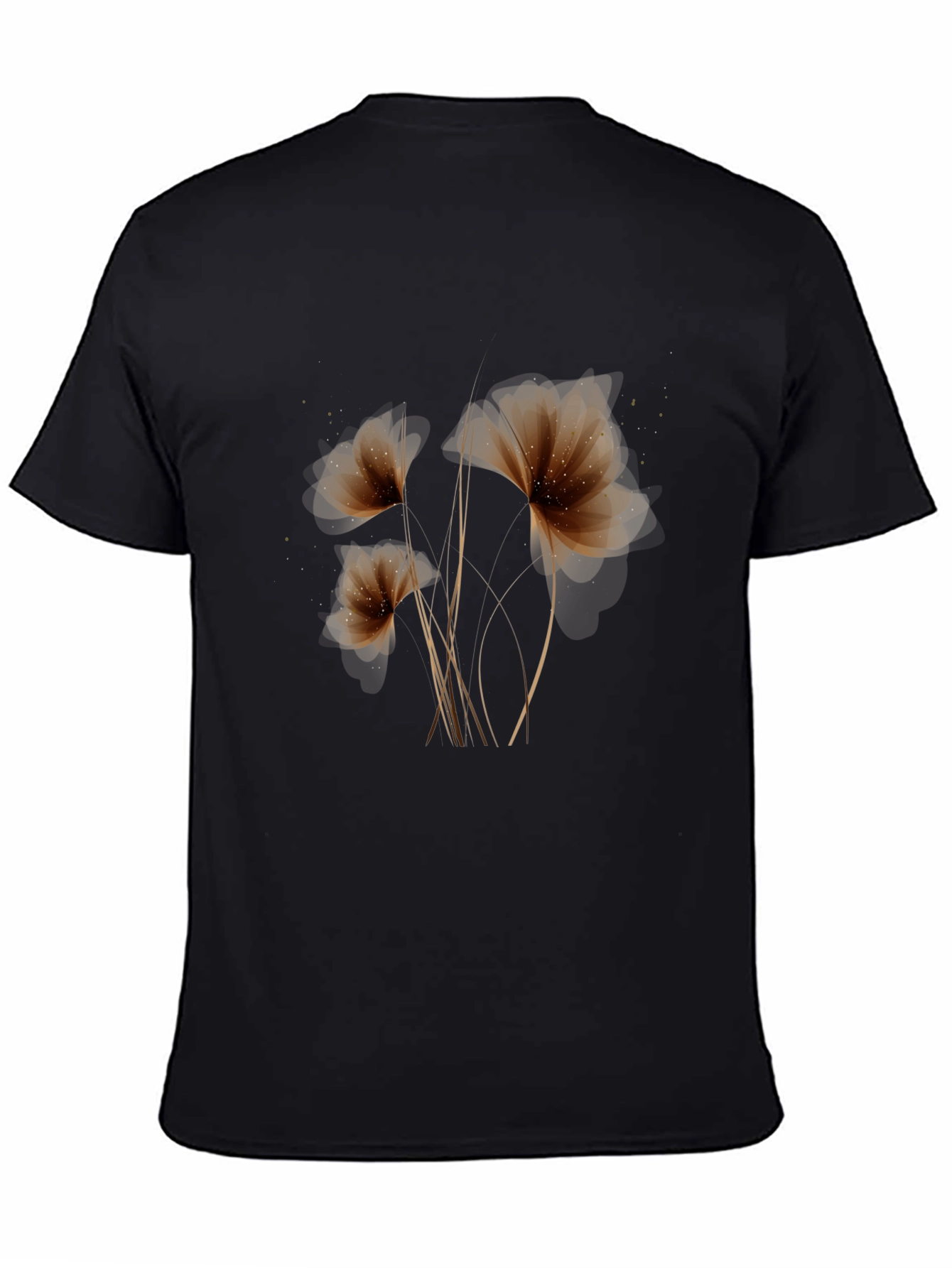 Floral Elegance: Black Graphic Tee