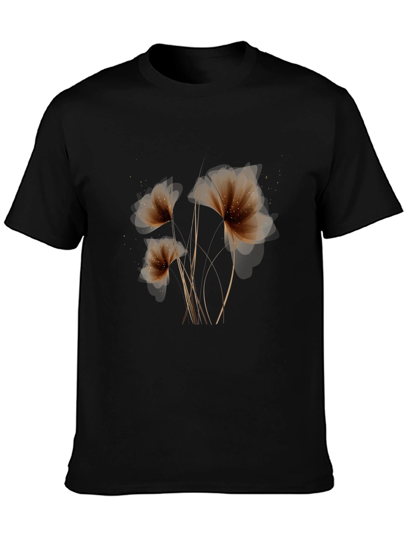 Floral Elegance: Black Graphic Tee