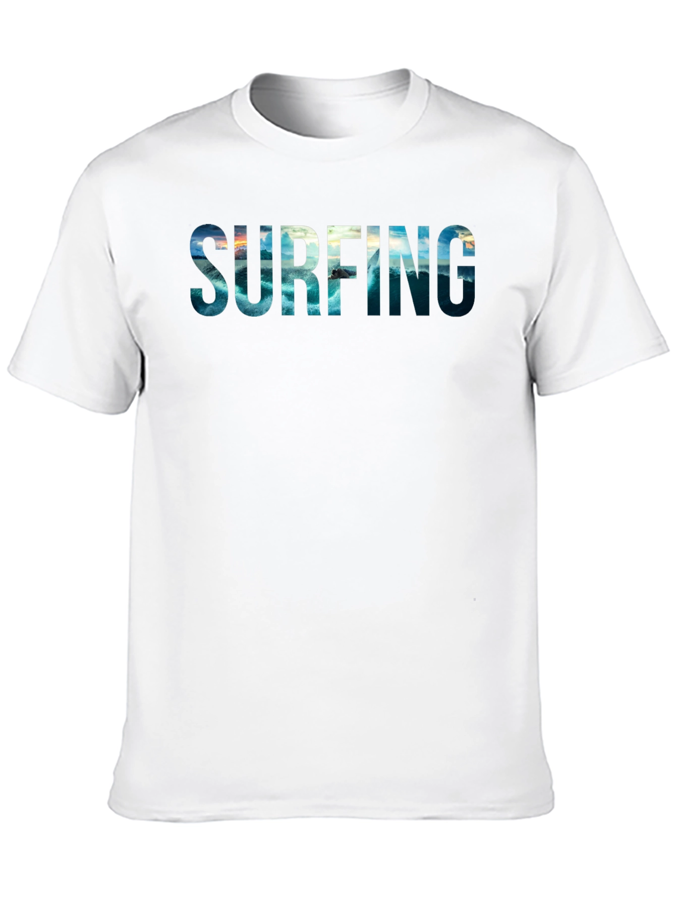 Surfing Ocean Graphic Black Tee - Cool Summer Style