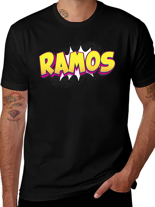 Ramos Comic Book Style T-Shirt - Black Cotton Tee