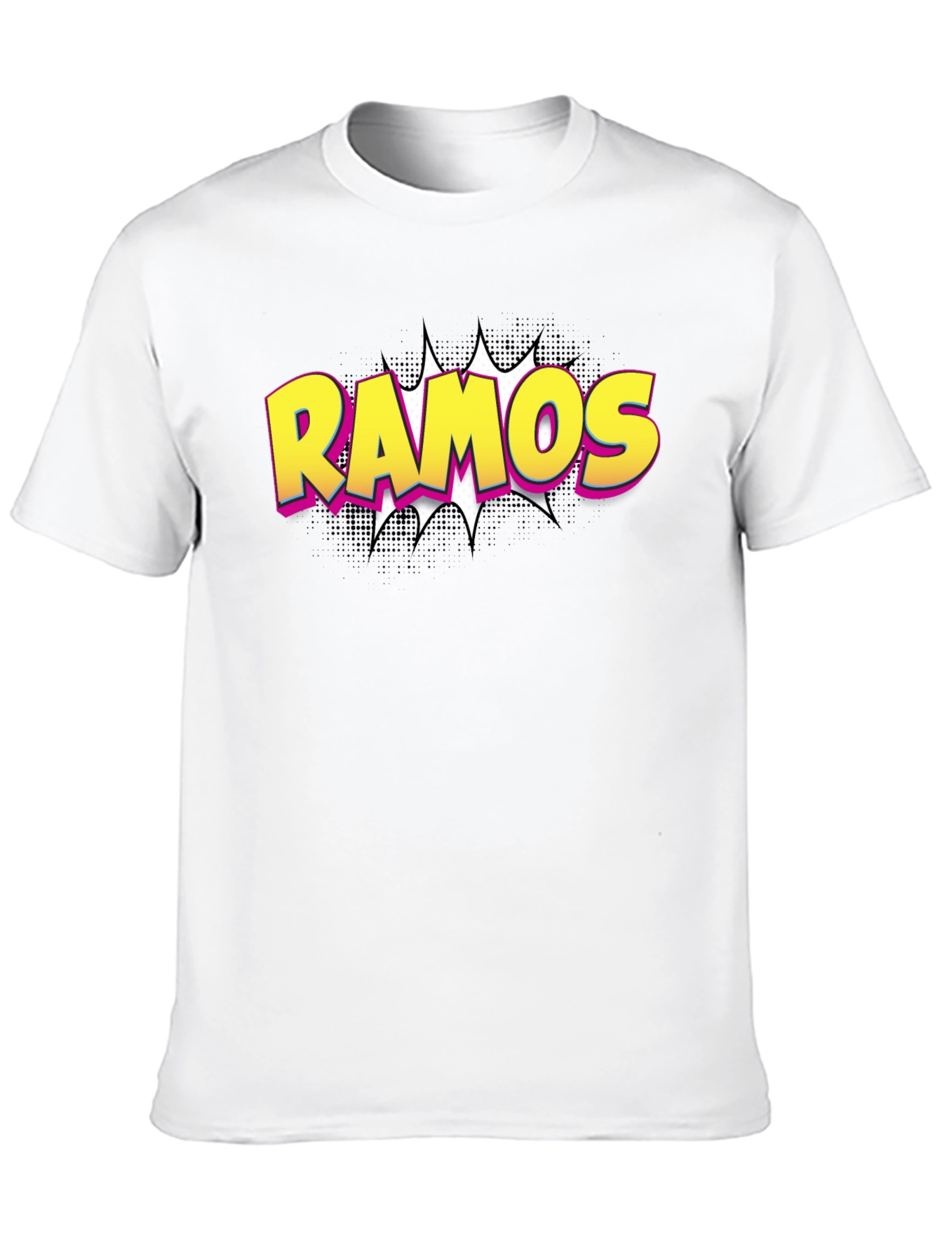 Ramos Comic Book Style T-Shirt - Black Cotton Tee